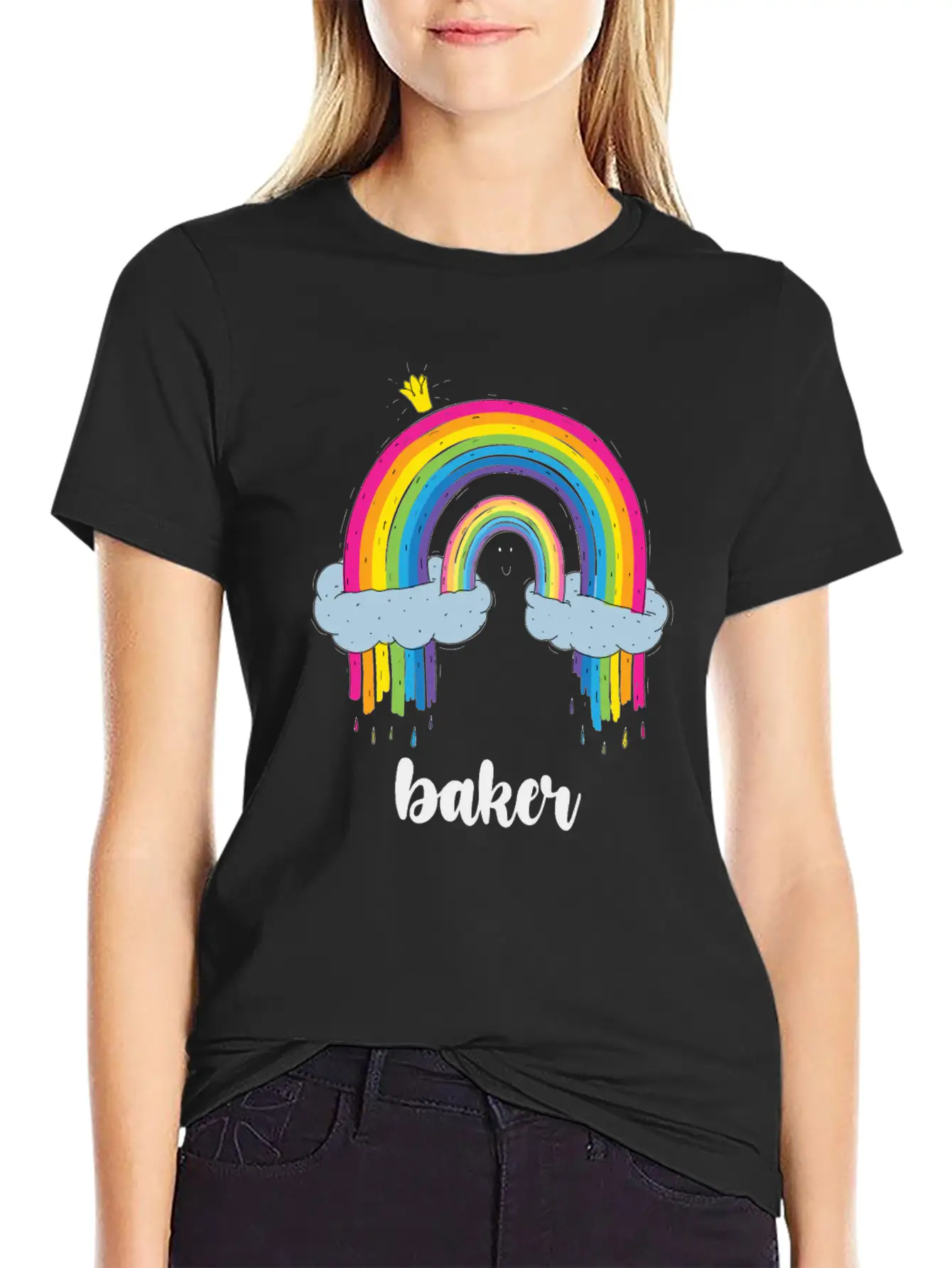 Baker Cute Boho Rainbow Unisex Casual T-Shirt – Clean Design For Daily Comfort