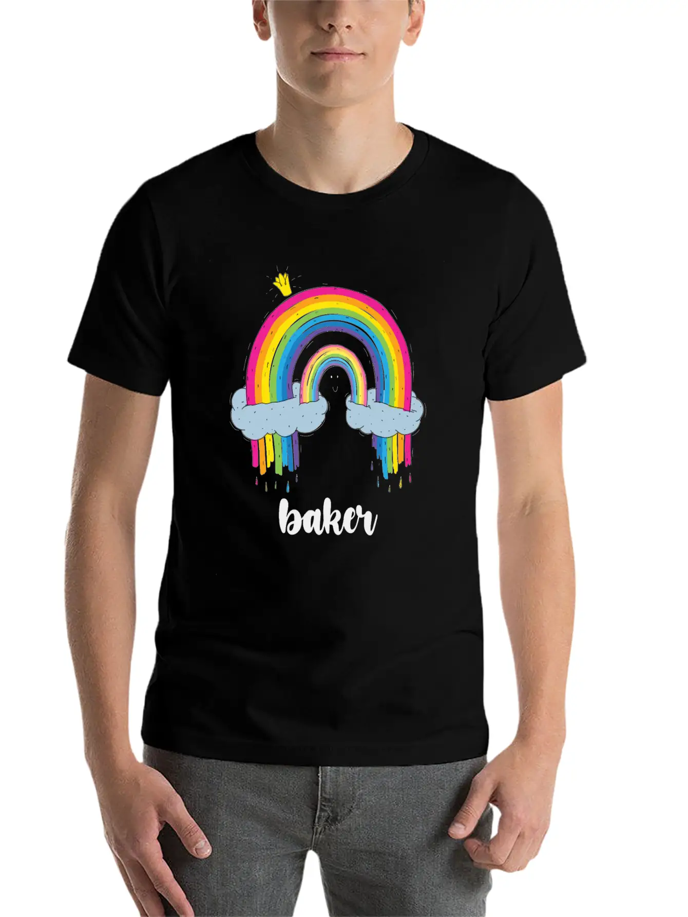 Baker Cute Boho Rainbow Unisex Casual T-Shirt – Clean Design For Daily Comfort