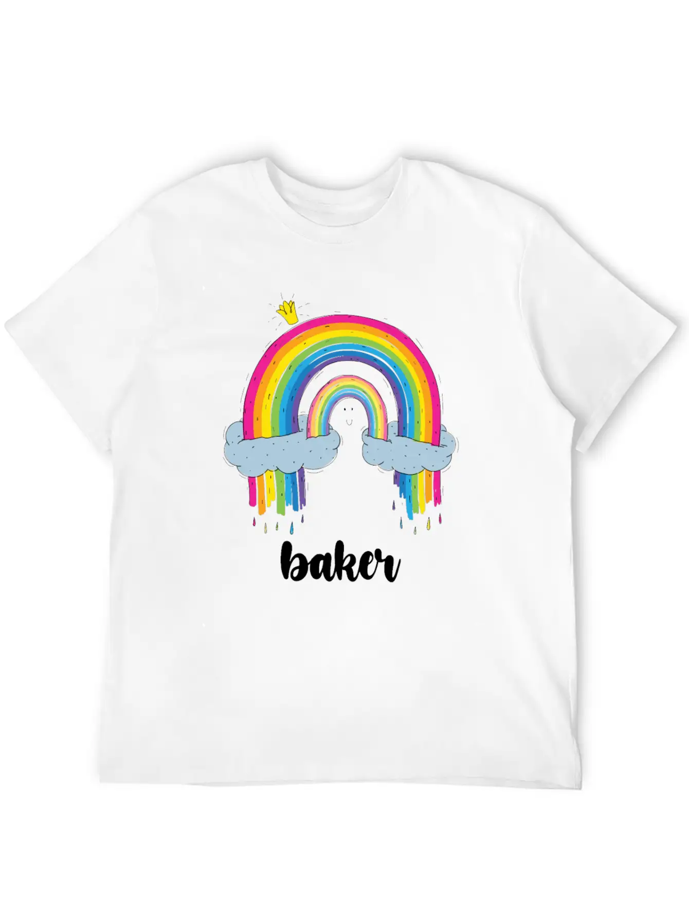 Baker Cute Boho Rainbow Unisex Casual T-Shirt – Clean Design For Daily Comfort