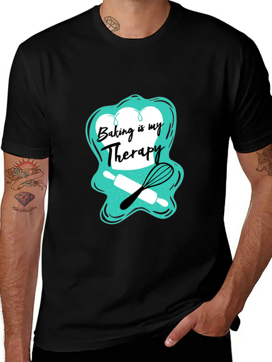Baking Is My Therapy Lightweight Cotton T-Shirt – Daily Comfort Graphic Shirt