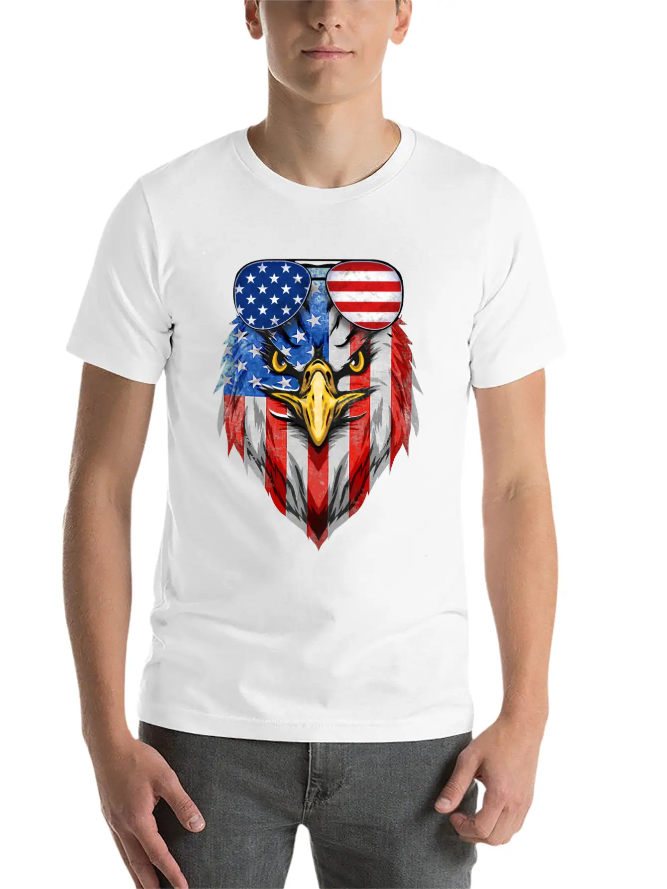 Bald Eagle USA American Flag Country 4th Of July Unisex Casual T-Shirt – Clean Design For Daily Comfort
