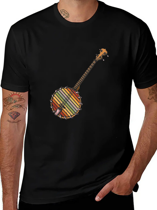 Banjo Shirts For Men Bluegrass Appalachia Folk Comfortable Minimalist Graphic Tee – Summer Style Essential
