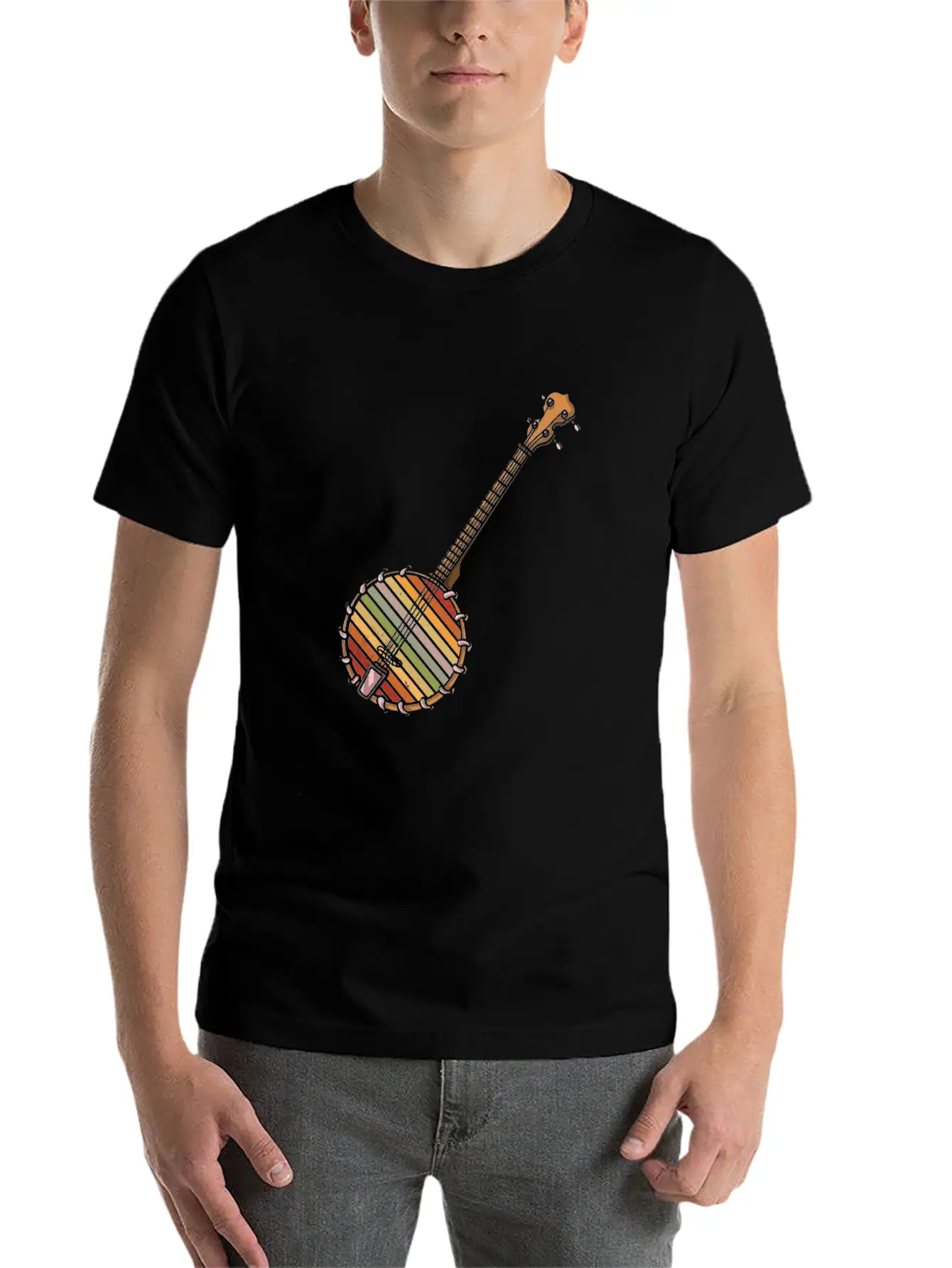 Banjo Shirts For Men Bluegrass Appalachia Folk Comfortable Minimalist Graphic Tee – Summer Style Essential
