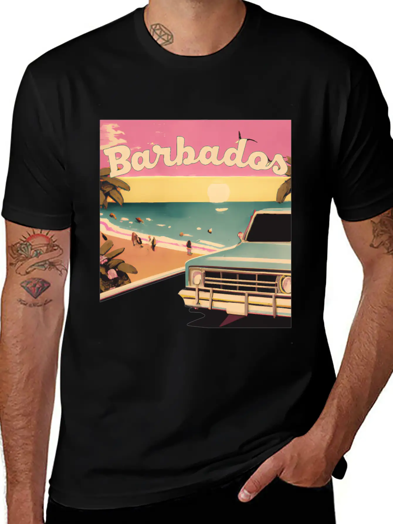 Barbados Beach Vacations Barbados Surf Modern Fit Casual T-Shirt – Clean And Versatile Design