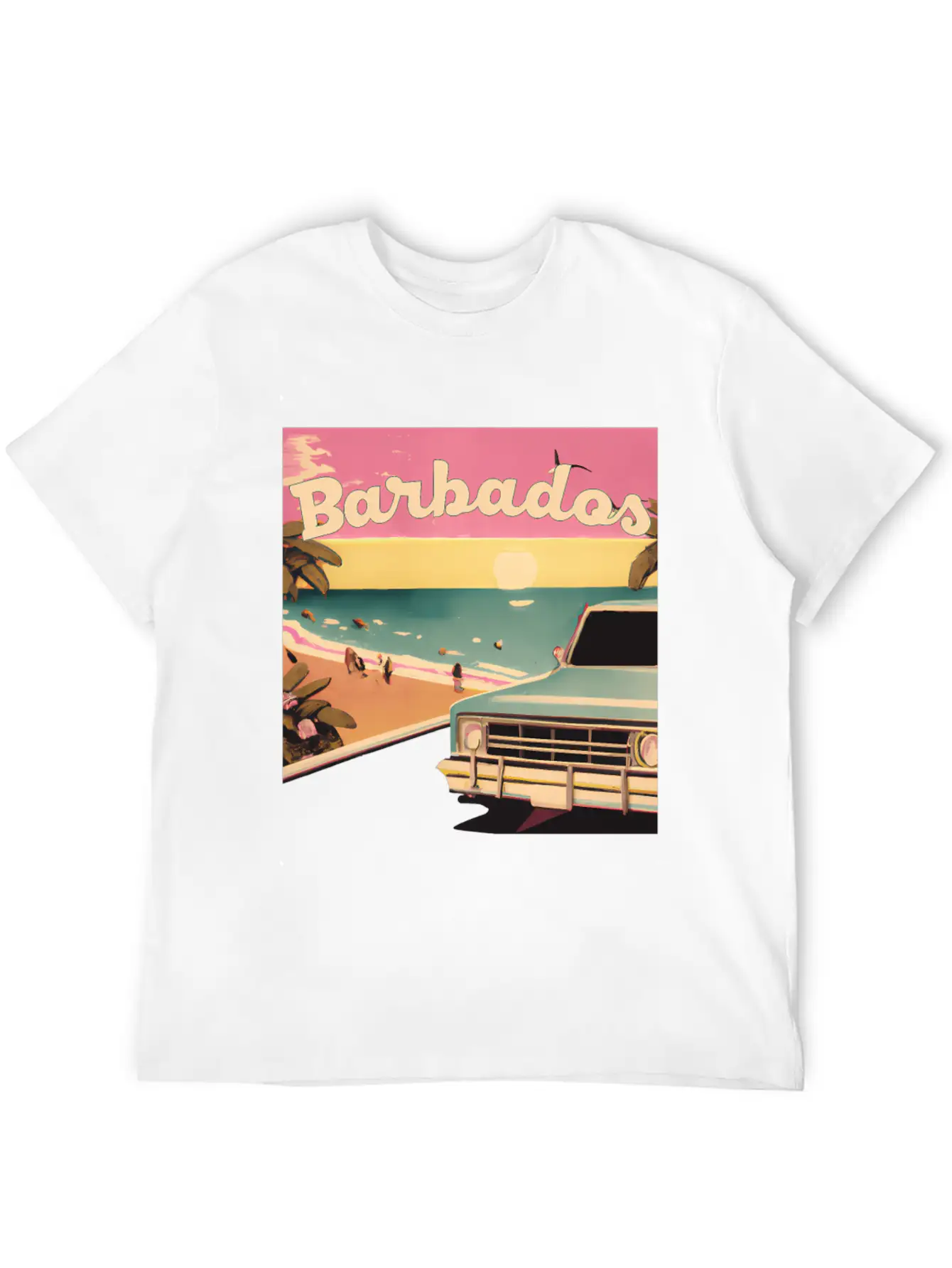 Barbados Beach Vacations Barbados Surf Modern Fit Casual T-Shirt – Clean And Versatile Design
