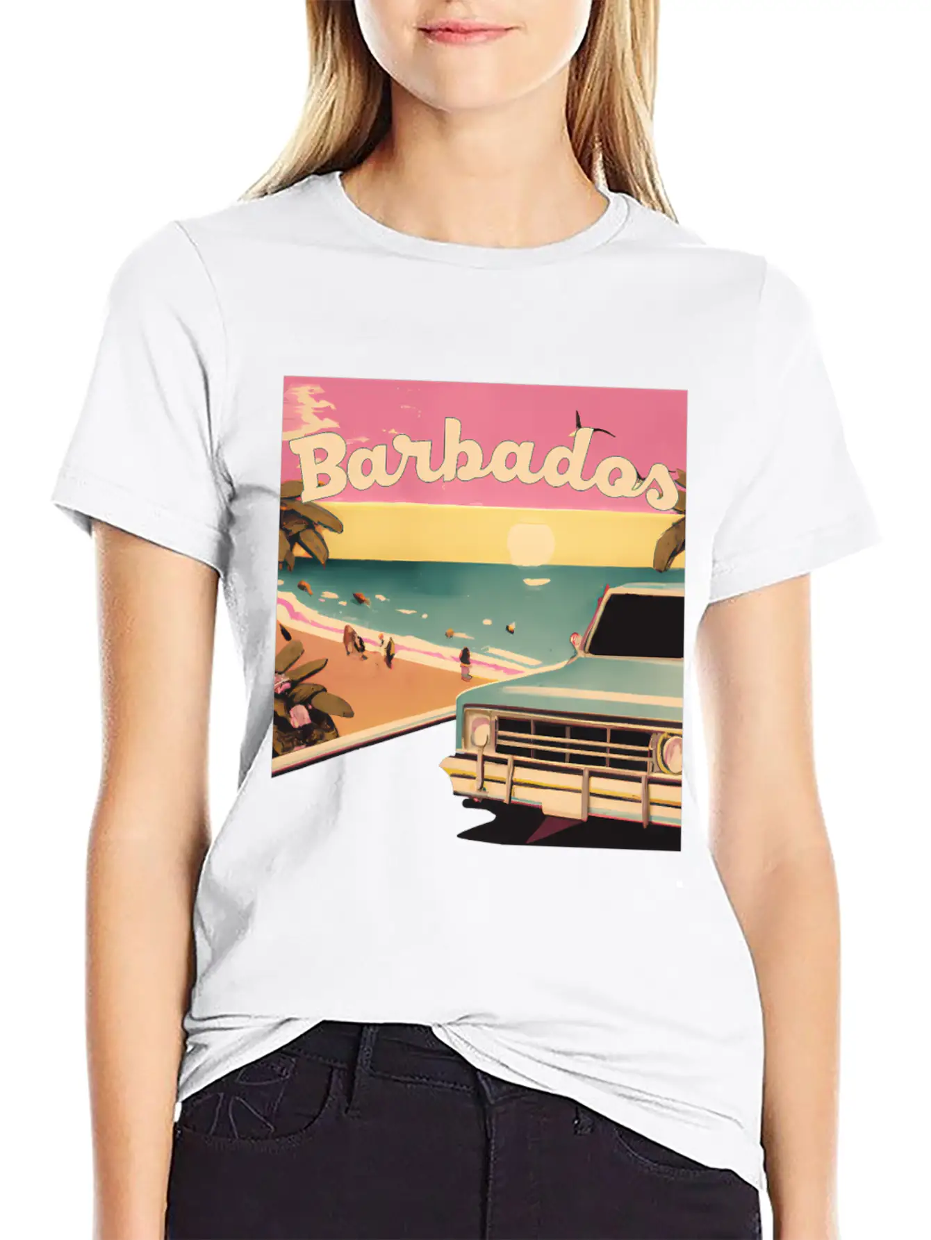 Barbados Beach Vacations Barbados Surf Modern Fit Casual T-Shirt – Clean And Versatile Design
