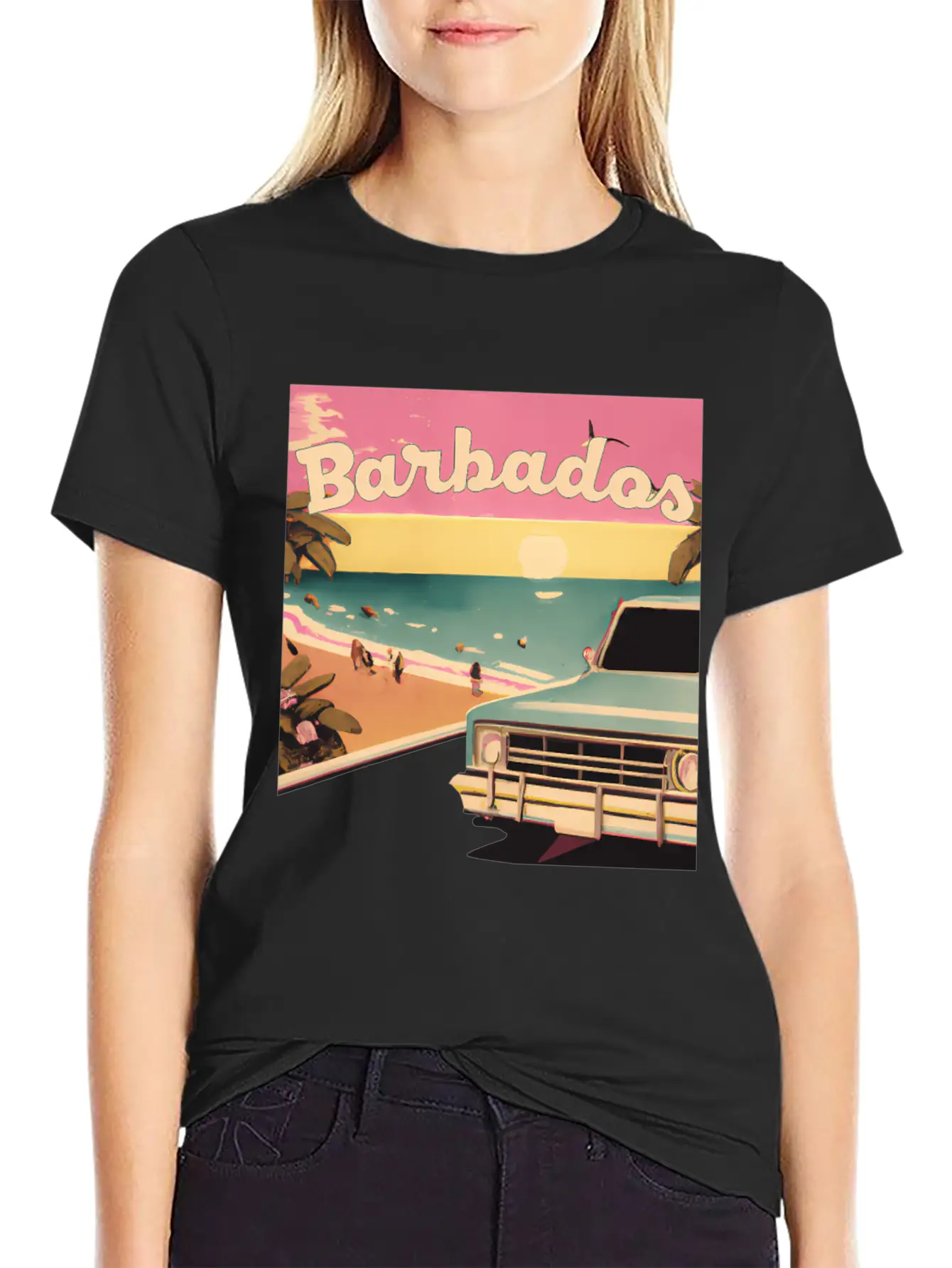 Barbados Beach Vacations Barbados Surf Modern Fit Casual T-Shirt – Clean And Versatile Design
