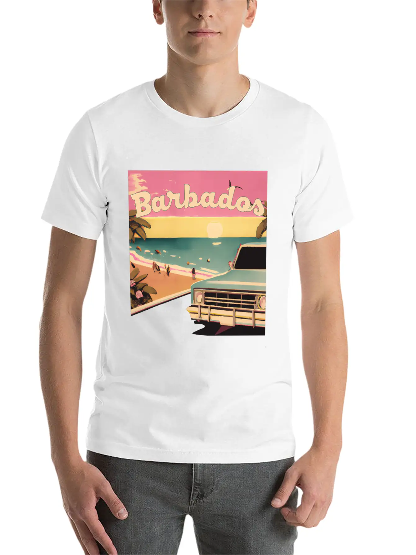Barbados Beach Vacations Barbados Surf Modern Fit Casual T-Shirt – Clean And Versatile Design
