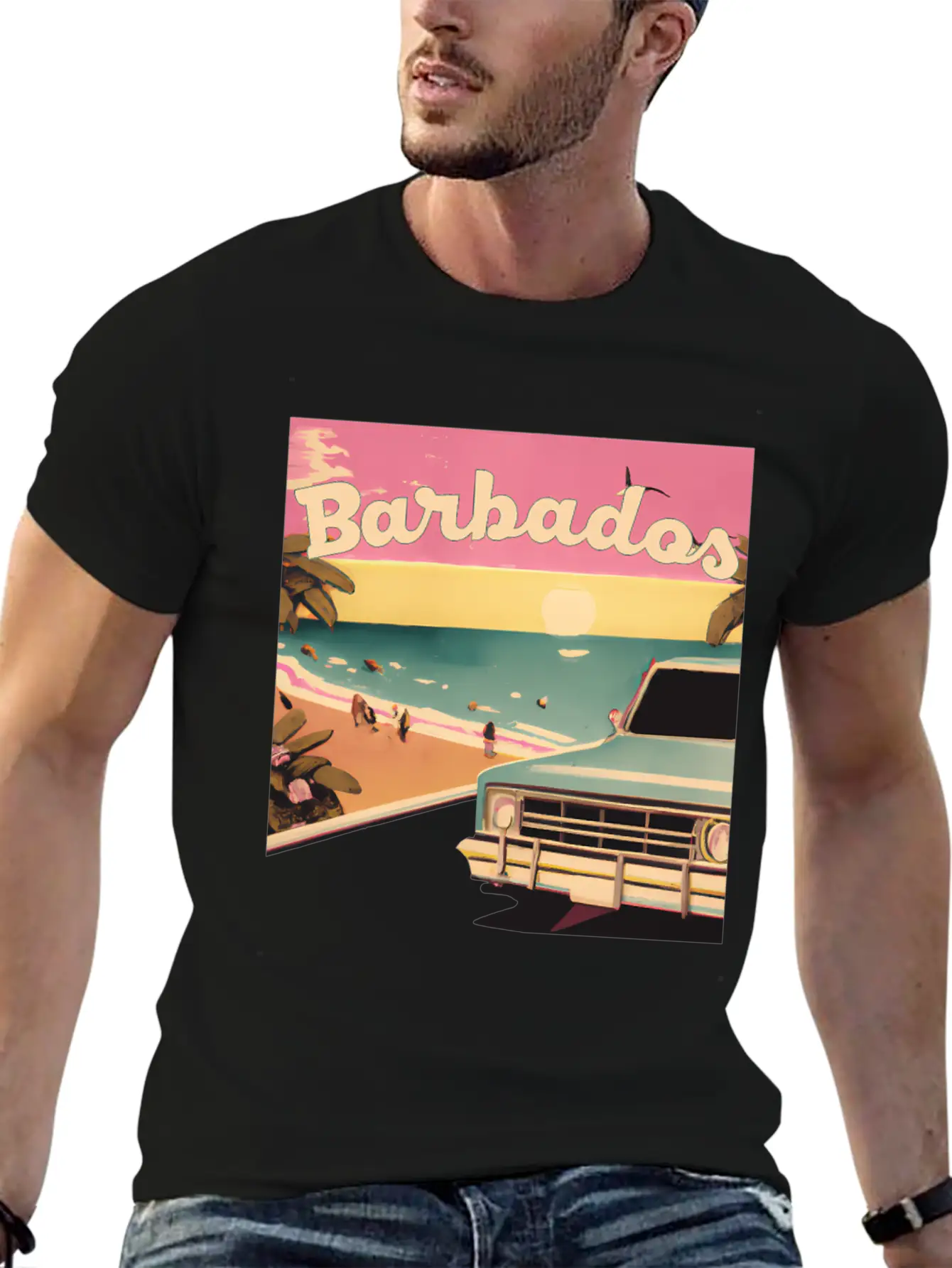 Barbados Beach Vacations Barbados Surf Modern Fit Casual T-Shirt – Clean And Versatile Design