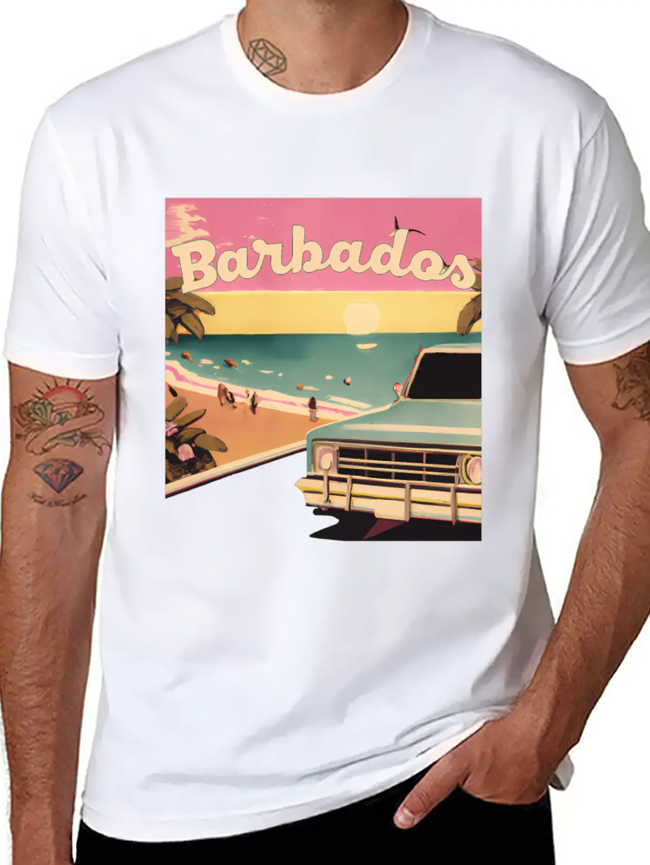 Barbados Beach Vacations Barbados Surf Modern Fit Casual T-Shirt – Clean And Versatile Design
