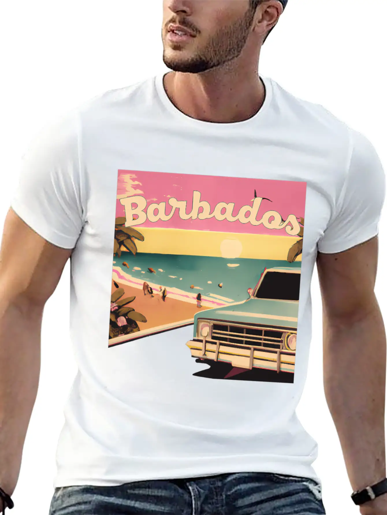 Barbados Beach Vacations Barbados Surf Modern Fit Casual T-Shirt – Clean And Versatile Design