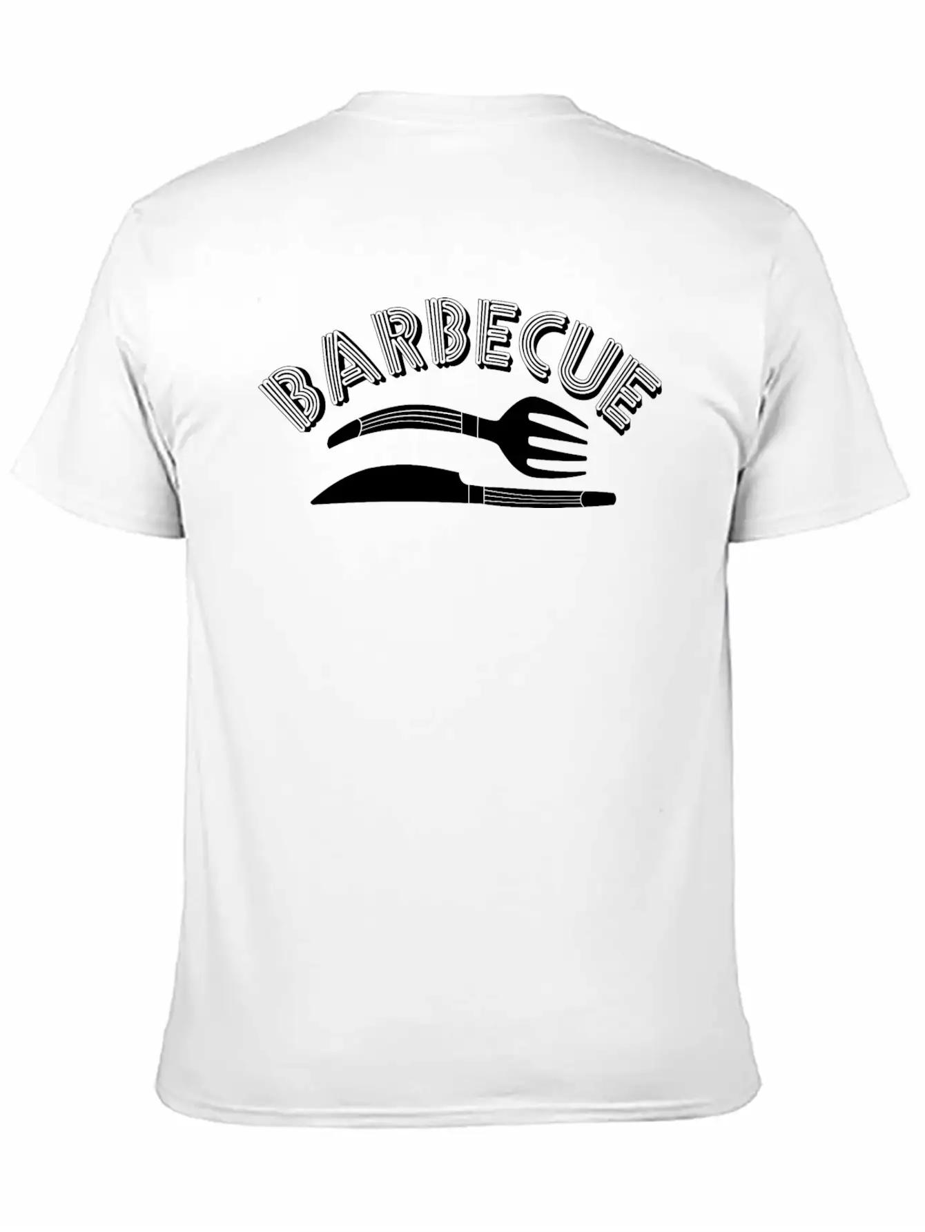 Barbecue White Knife And Fork Classic Fit Graphic Tee For Daily Comfort – Unisex Cotton Shirt