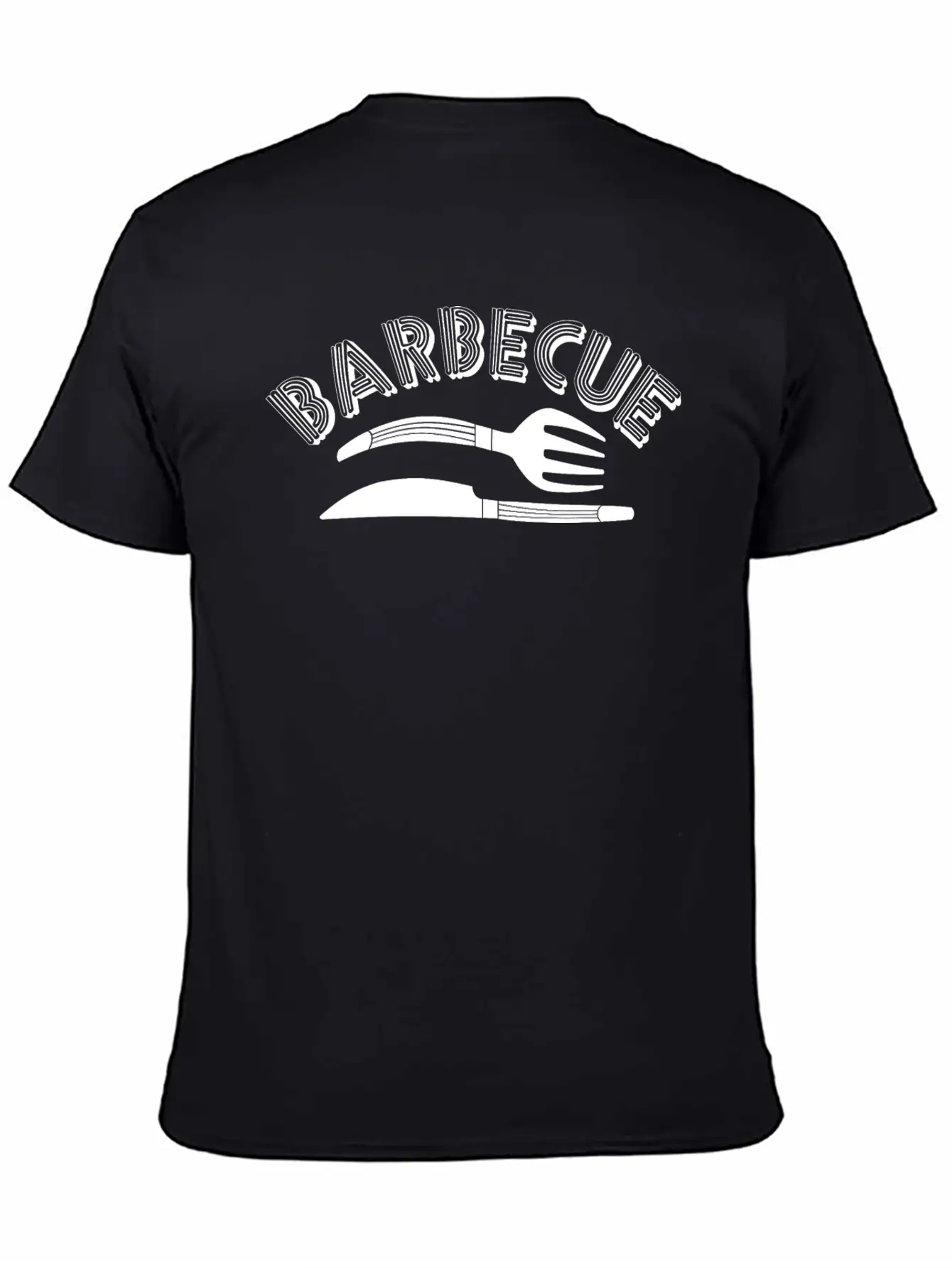 Barbecue White Knife And Fork Classic Fit Graphic Tee For Daily Comfort – Unisex Cotton Shirt