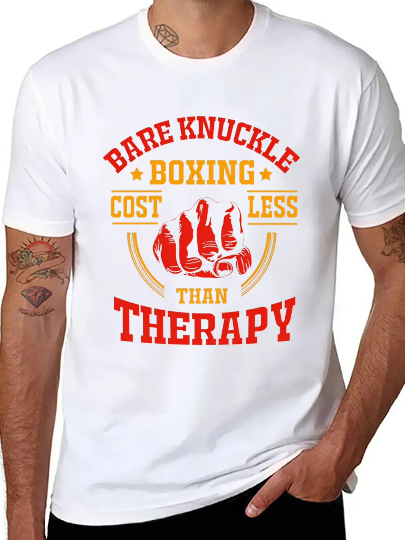 Bare Knuckle Boxing Costs Less Than Therapy Modern Fit Casual T-Shirt – Clean And Versatile Design