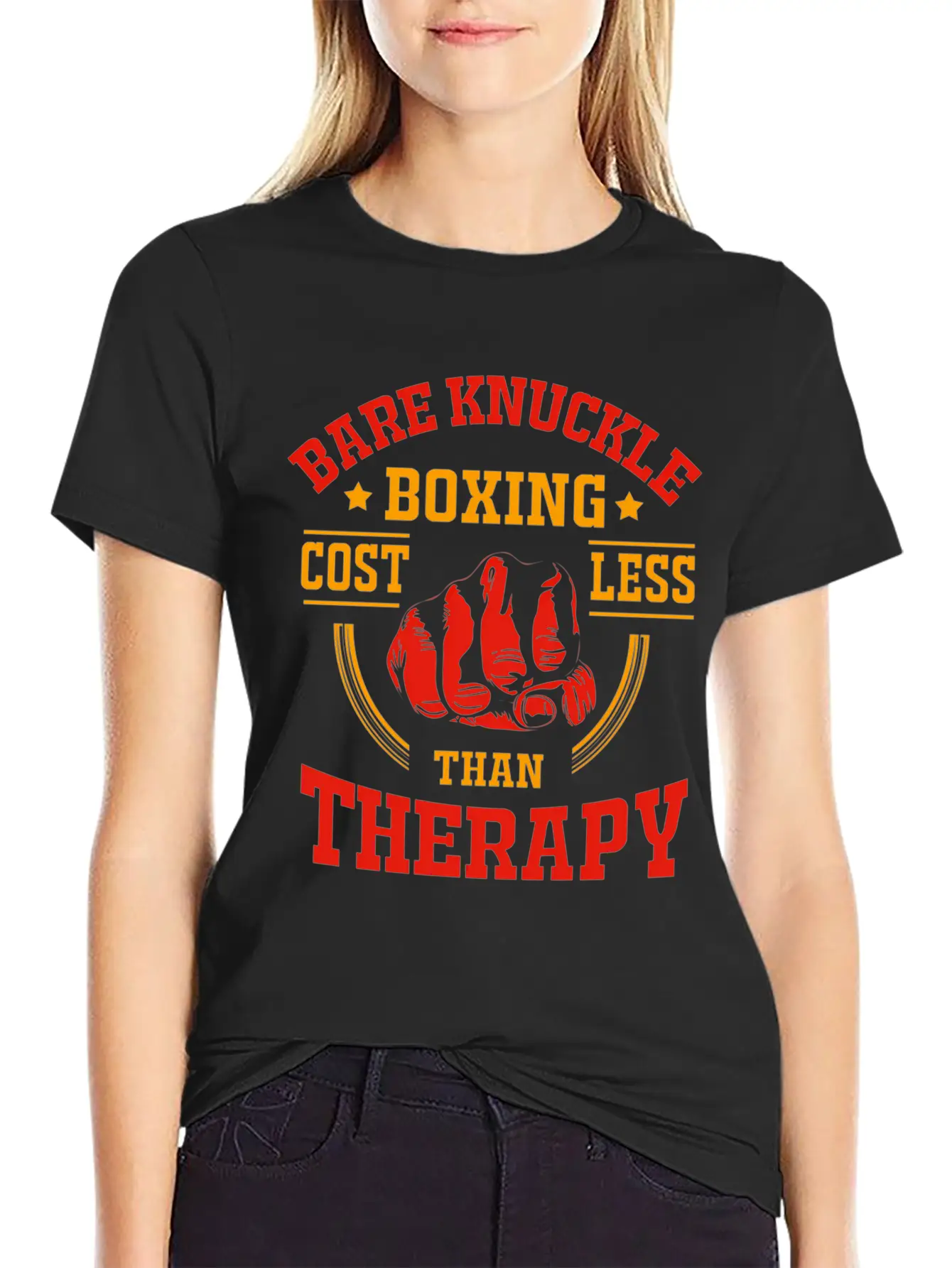 Bare Knuckle Boxing Costs Less Than Therapy Modern Fit Casual T-Shirt – Clean And Versatile Design