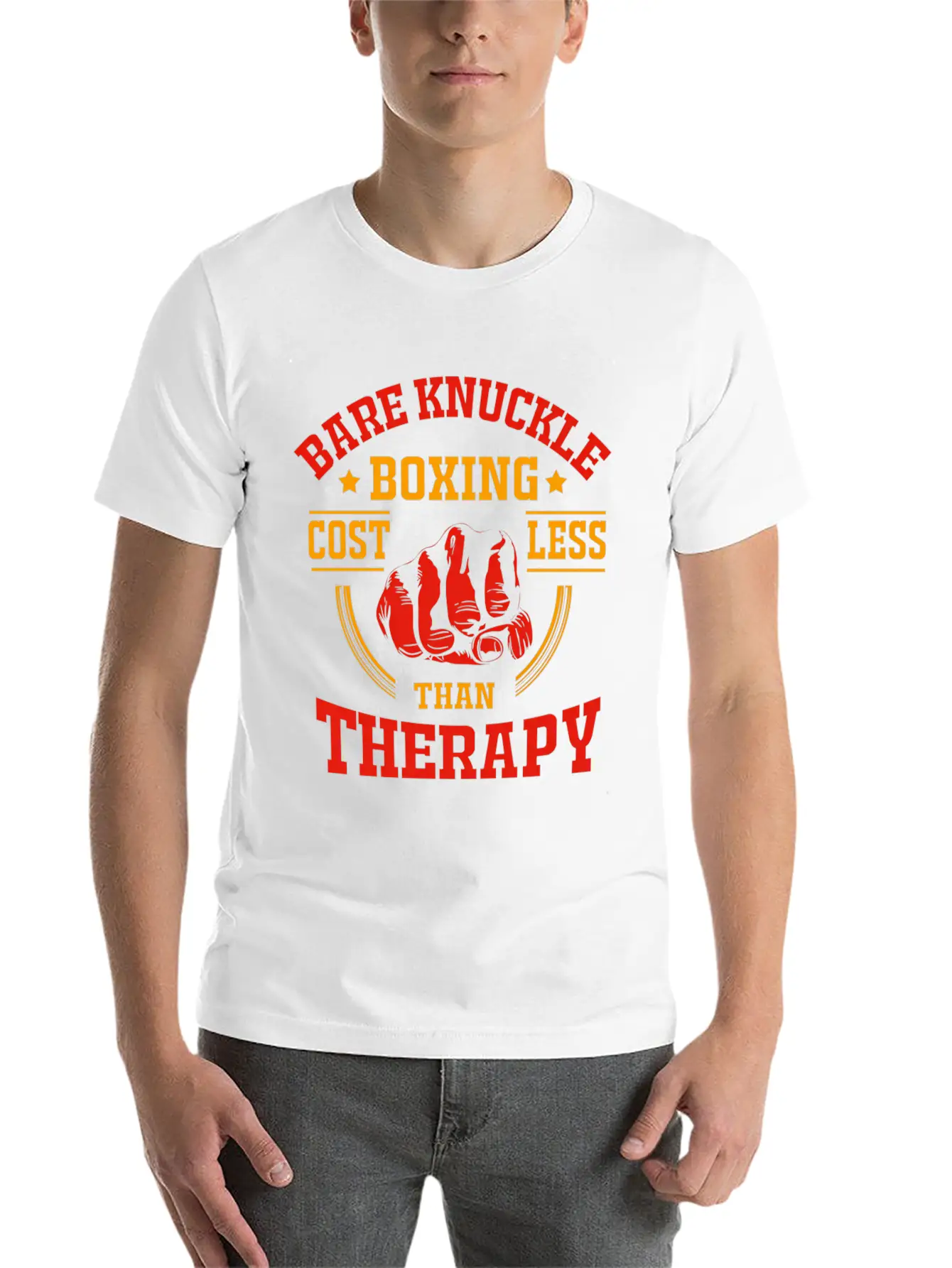 Bare Knuckle Boxing Costs Less Than Therapy Modern Fit Casual T-Shirt – Clean And Versatile Design