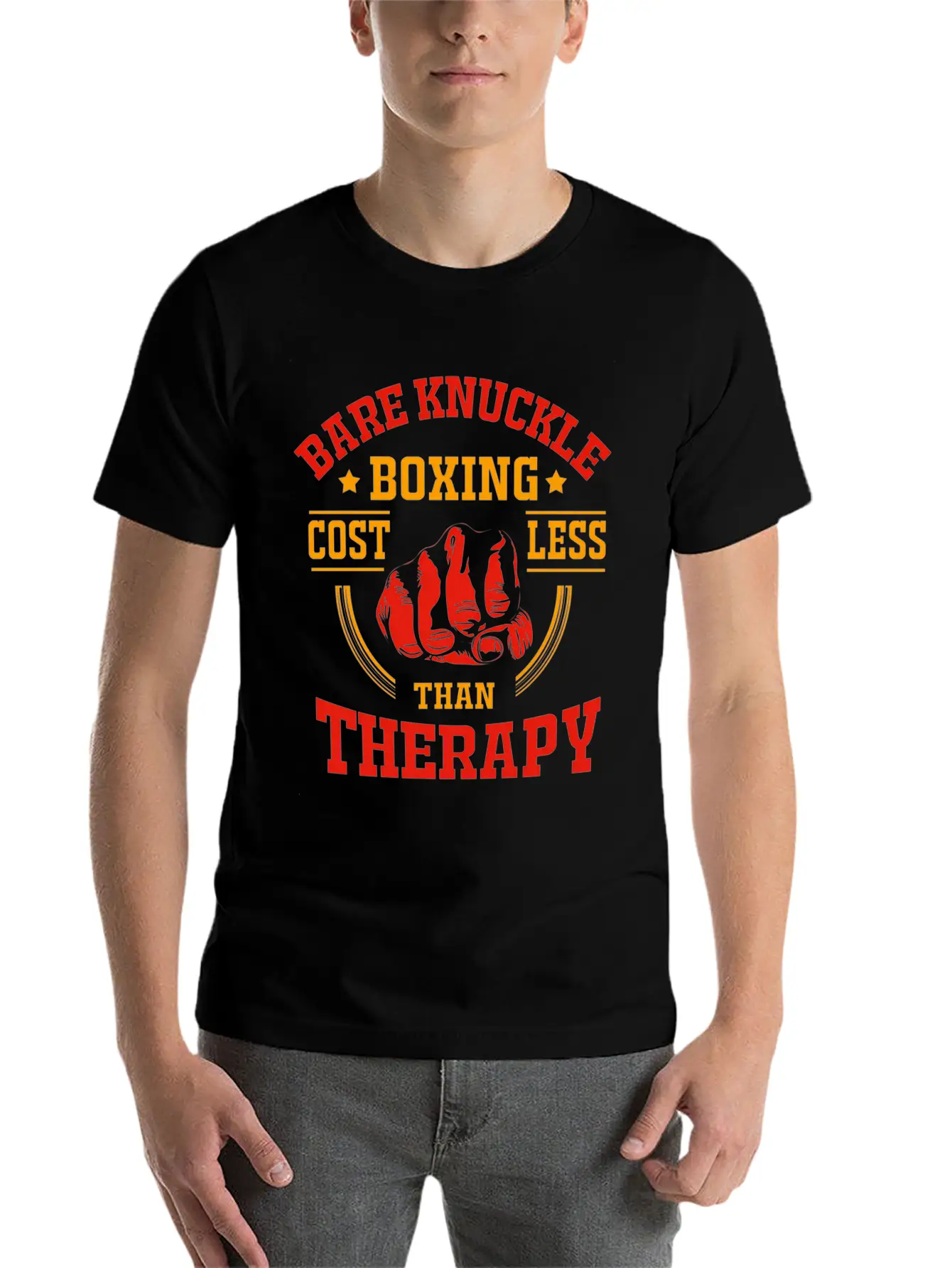 Bare Knuckle Boxing Costs Less Than Therapy Modern Fit Casual T-Shirt – Clean And Versatile Design