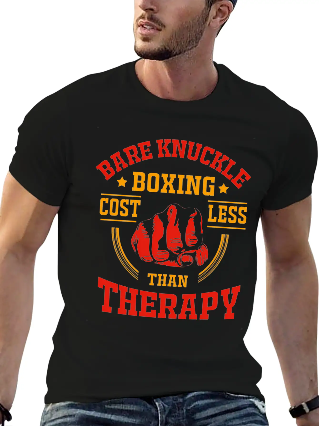 Bare Knuckle Boxing Costs Less Than Therapy Modern Fit Casual T-Shirt – Clean And Versatile Design