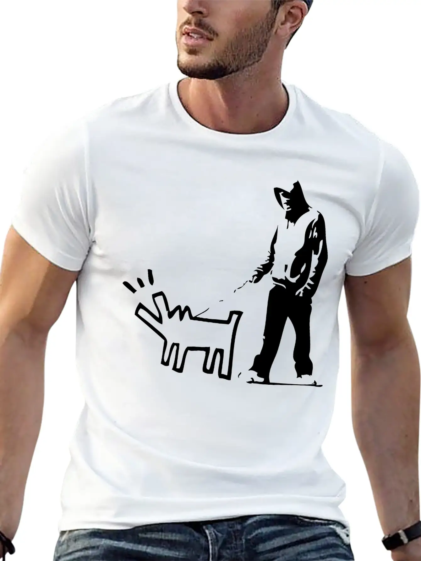 Bark Stencil Unisex Casual T-Shirt – Clean Design For Daily Comfort