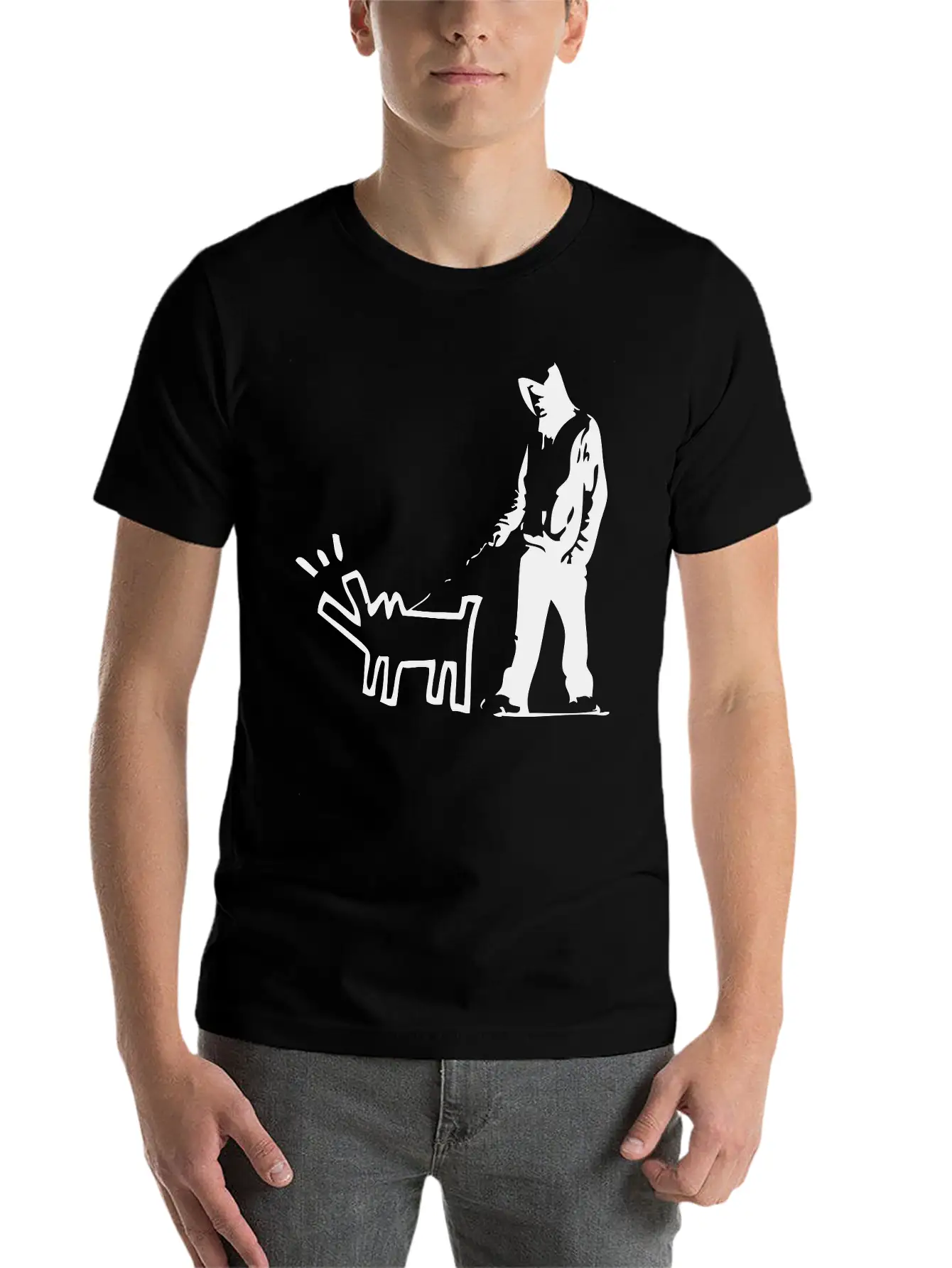 Bark Stencil Unisex Casual T-Shirt – Clean Design For Daily Comfort