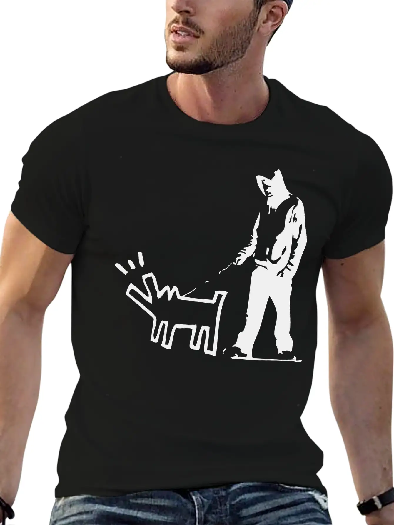 Bark Stencil Unisex Casual T-Shirt – Clean Design For Daily Comfort