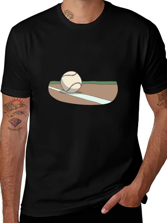 Baseball Ball On The Infield Lightweight Cotton T-Shirt – Daily Comfort Graphic Shirt