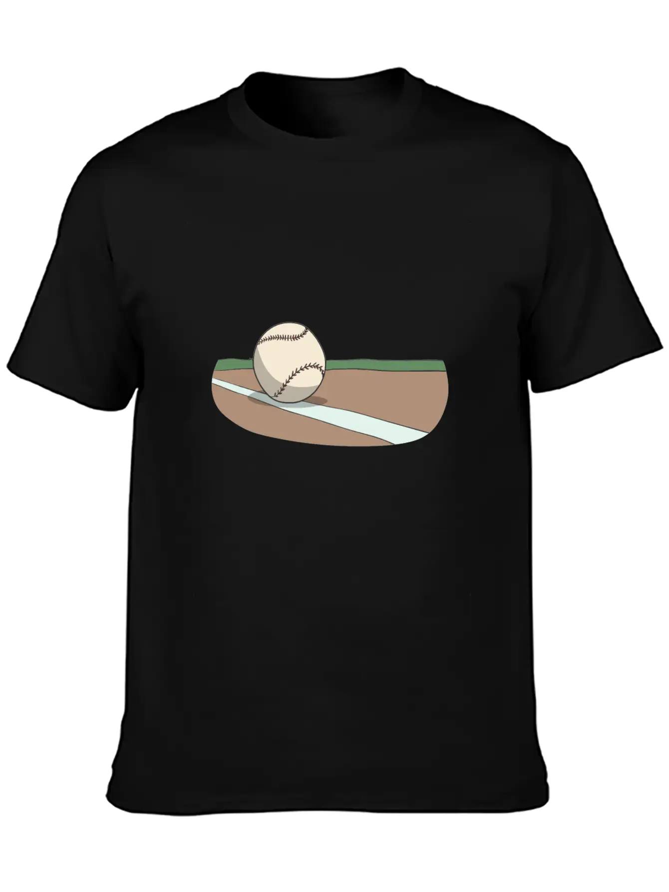Baseball Ball On The Infield Lightweight Cotton T-Shirt – Daily Comfort Graphic Shirt