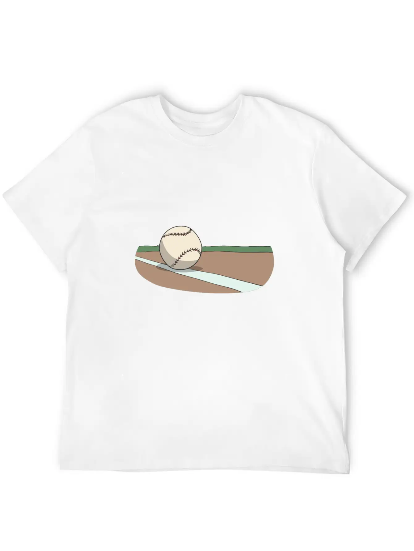 Baseball Ball On The Infield Lightweight Cotton T-Shirt – Daily Comfort Graphic Shirt