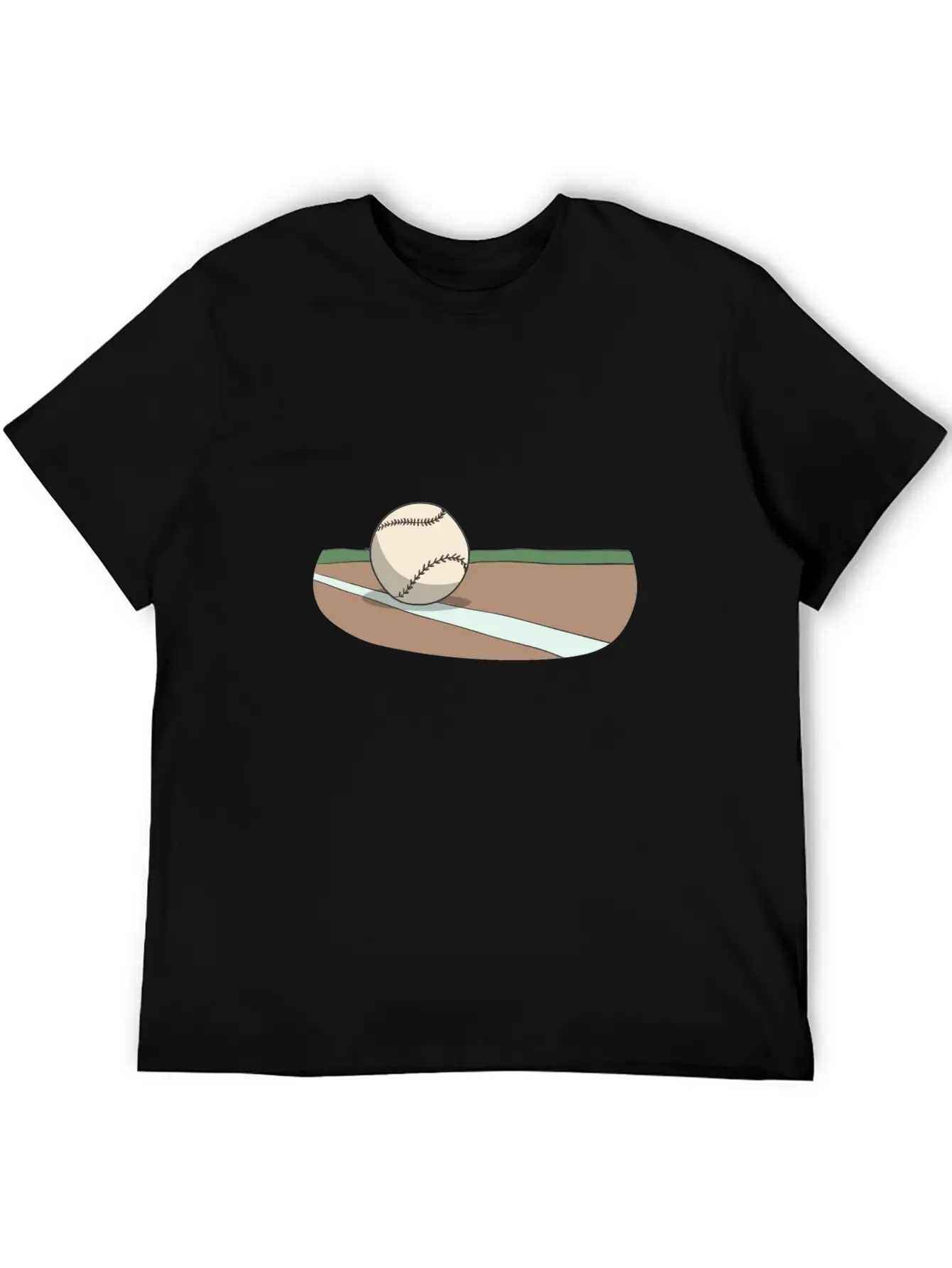 Baseball Ball On The Infield Lightweight Cotton T-Shirt – Daily Comfort Graphic Shirt