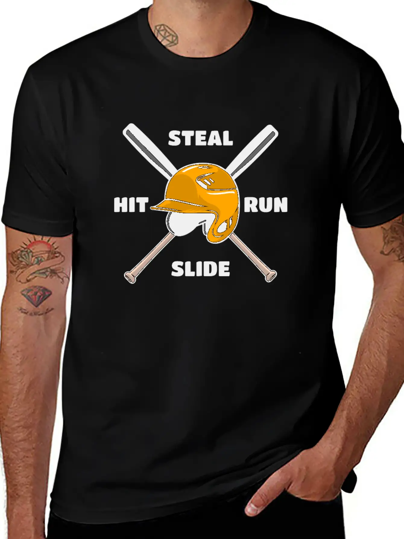Baseball Hit Steal Run Slide Unisex Casual T-Shirt ��� Clean Design For Daily Comfort