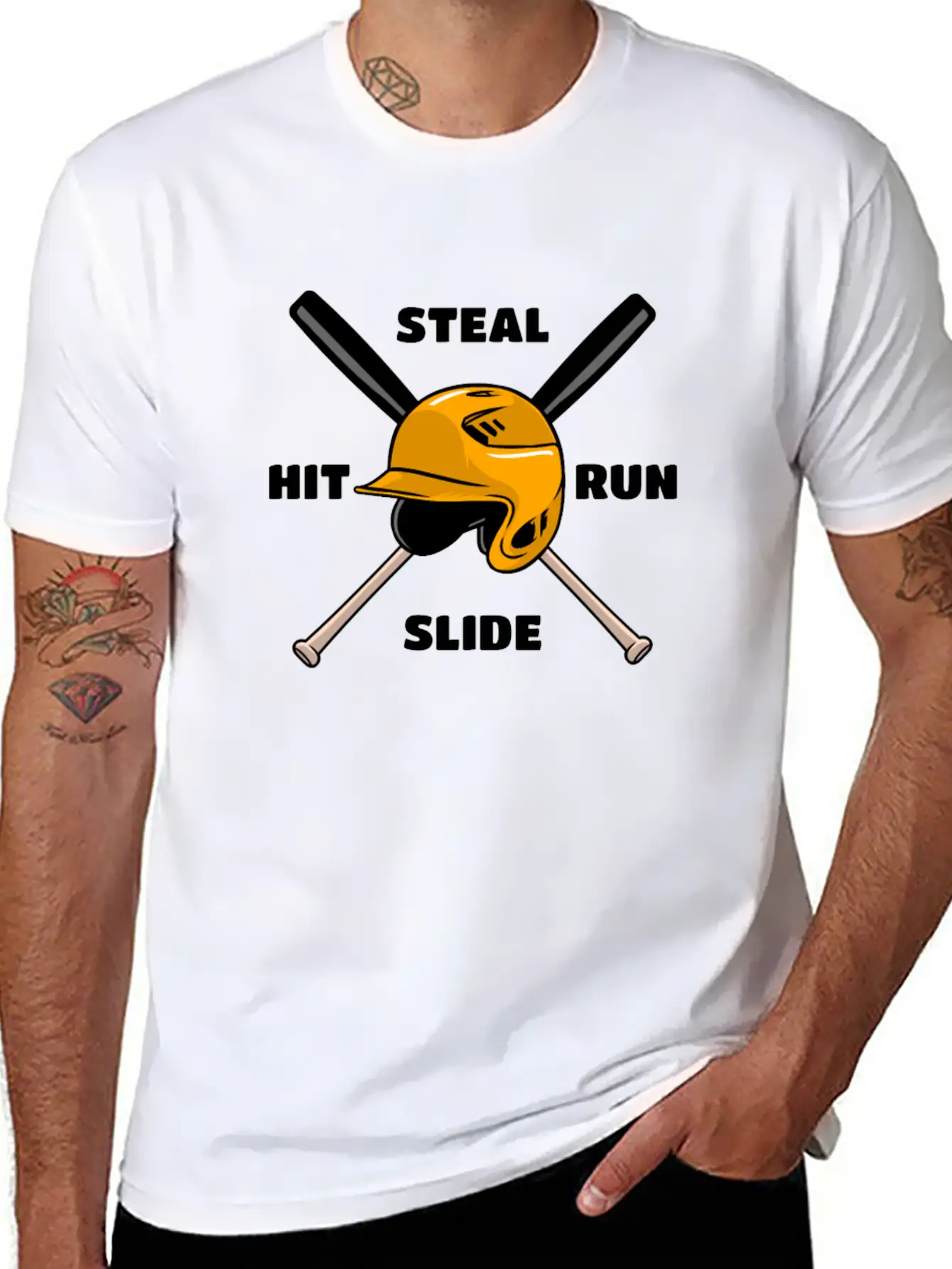 Baseball Hit Steal Run Slide Unisex Casual T-Shirt ��� Clean Design For Daily Comfort