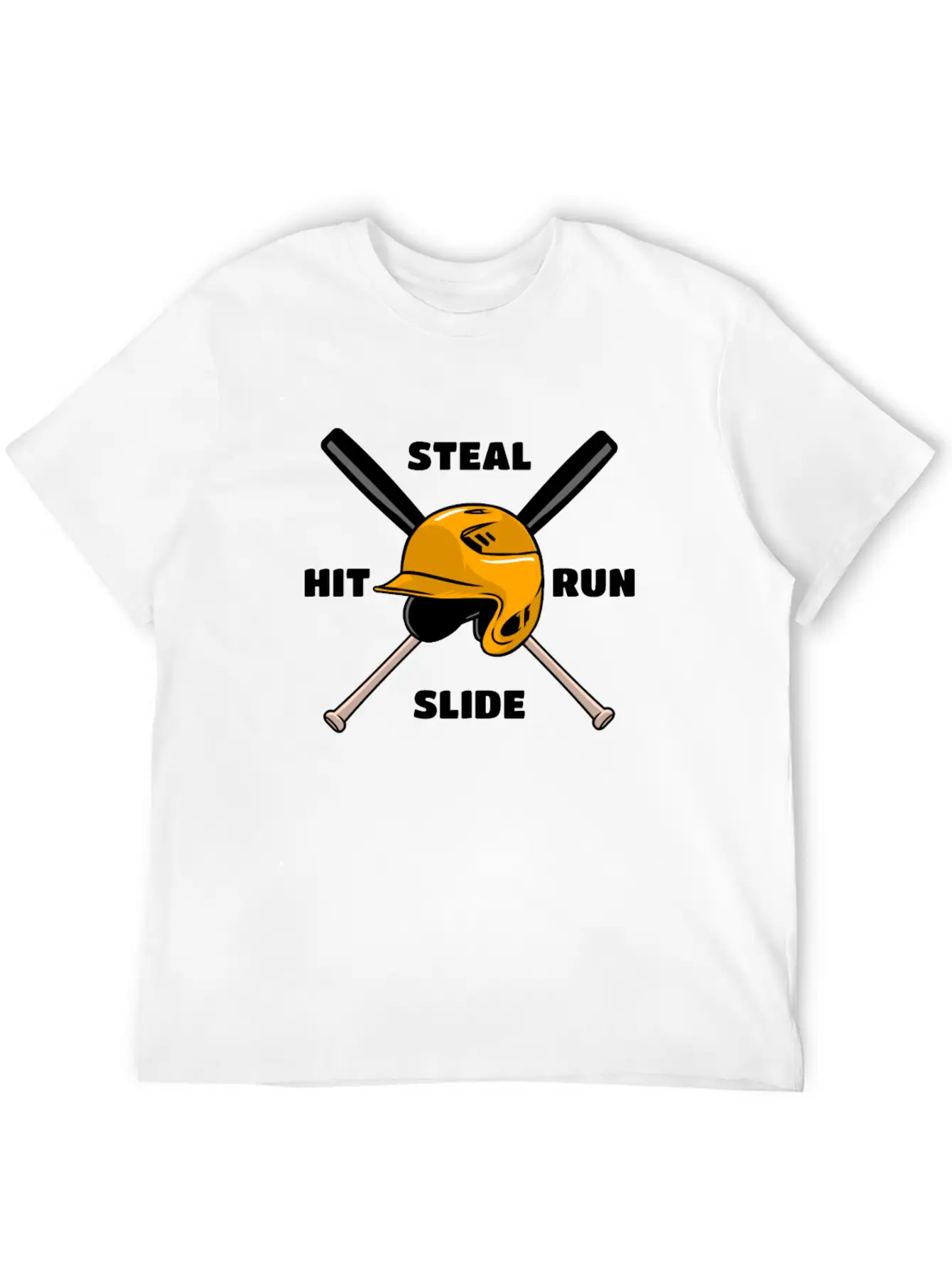 Baseball Hit Steal Run Slide Unisex Casual T-Shirt ��� Clean Design For Daily Comfort