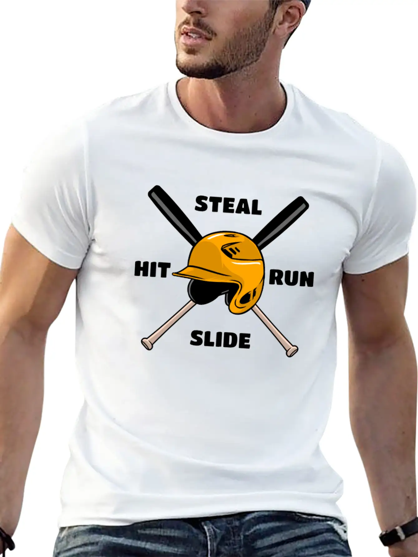 Baseball Hit Steal Run Slide Unisex Casual T-Shirt ��� Clean Design For Daily Comfort