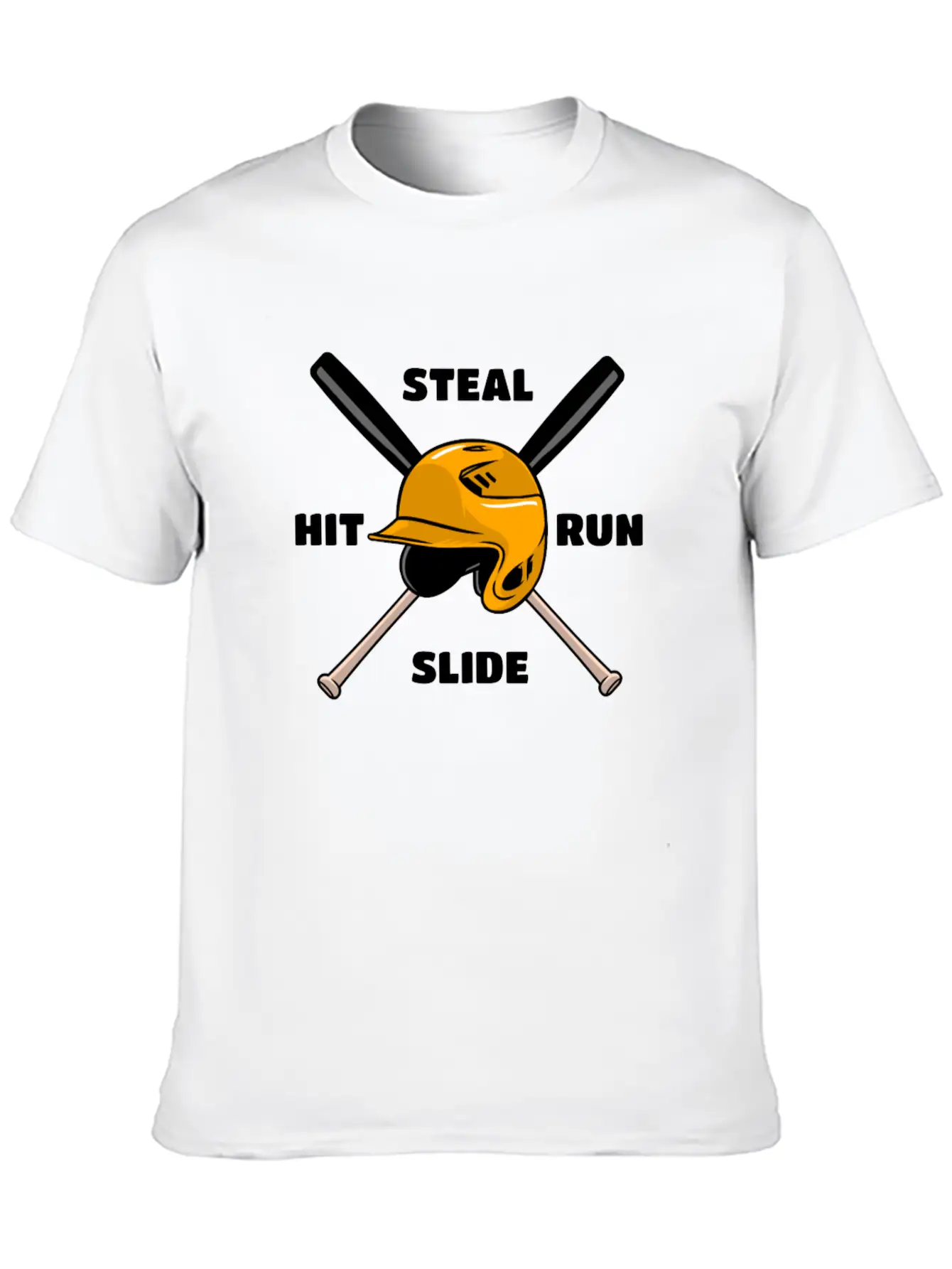 Baseball Hit Steal Run Slide Unisex Casual T-Shirt ��� Clean Design For Daily Comfort
