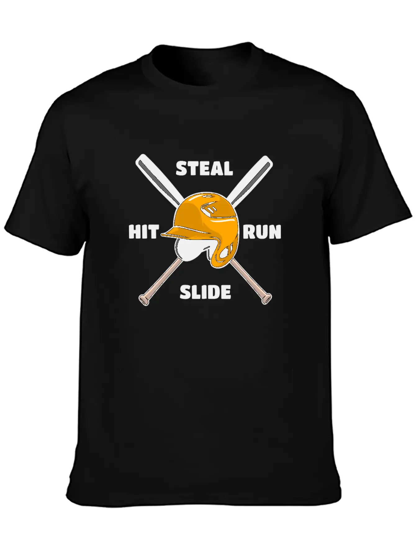 Baseball Hit Steal Run Slide Unisex Casual T-Shirt ��� Clean Design For Daily Comfort