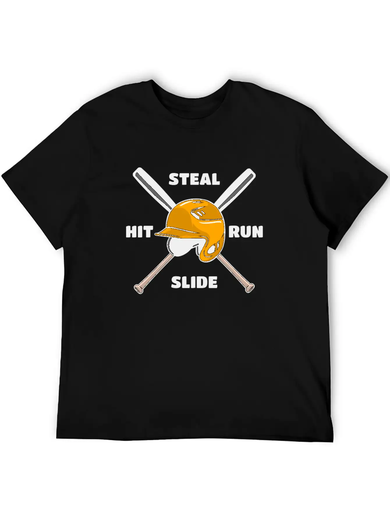 Baseball Hit Steal Run Slide Unisex Casual T-Shirt ��� Clean Design For Daily Comfort