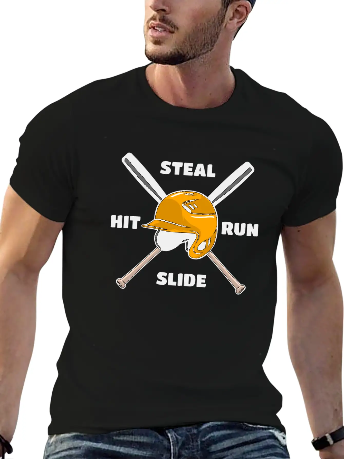 Baseball Hit Steal Run Slide Unisex Casual T-Shirt ��� Clean Design For Daily Comfort