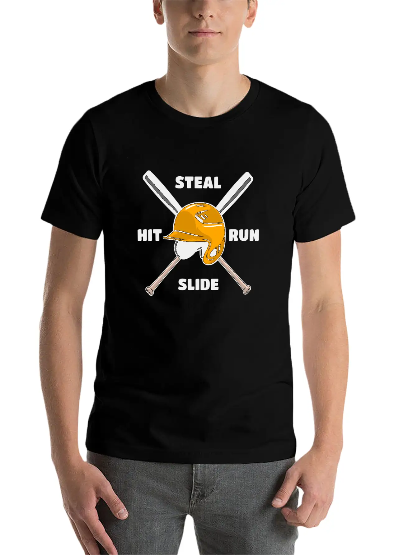 Baseball Hit Steal Run Slide Unisex Casual T-Shirt ��� Clean Design For Daily Comfort