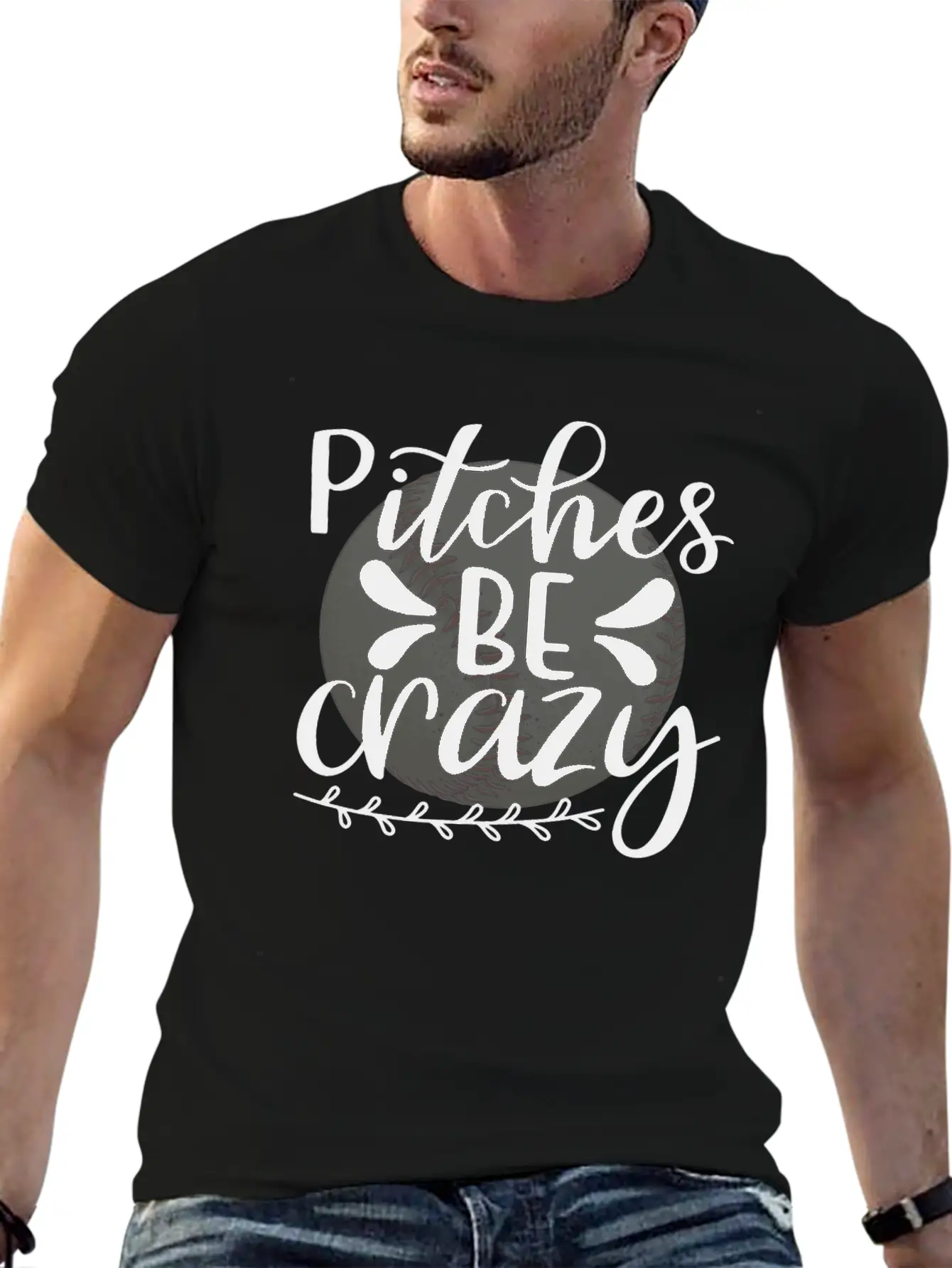 Baseball Lover Quote Pitches BE Crazy Comfortable Minimalist Graphic Tee – Summer Style Essential