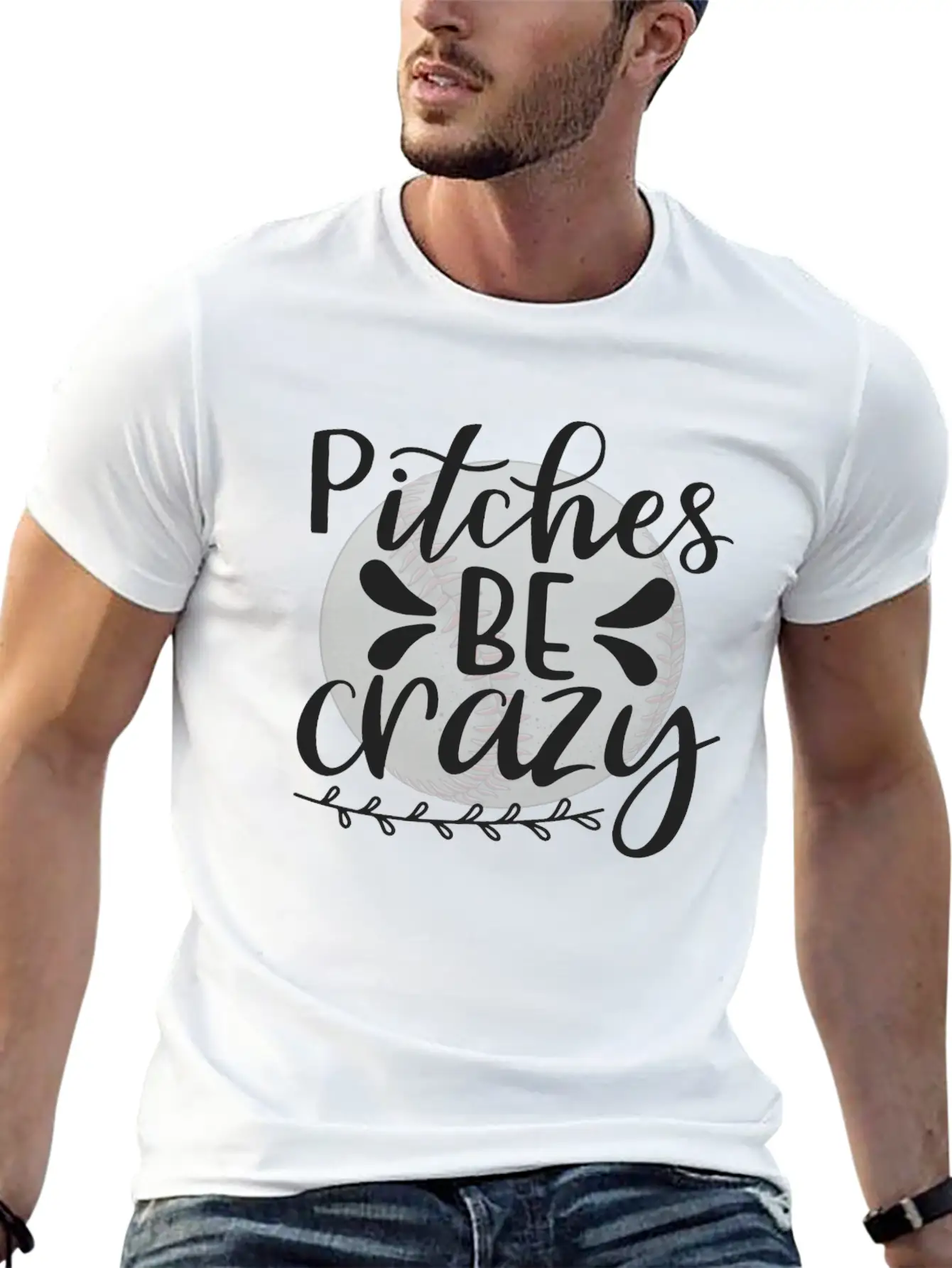Baseball Lover Quote Pitches BE Crazy Comfortable Minimalist Graphic Tee – Summer Style Essential