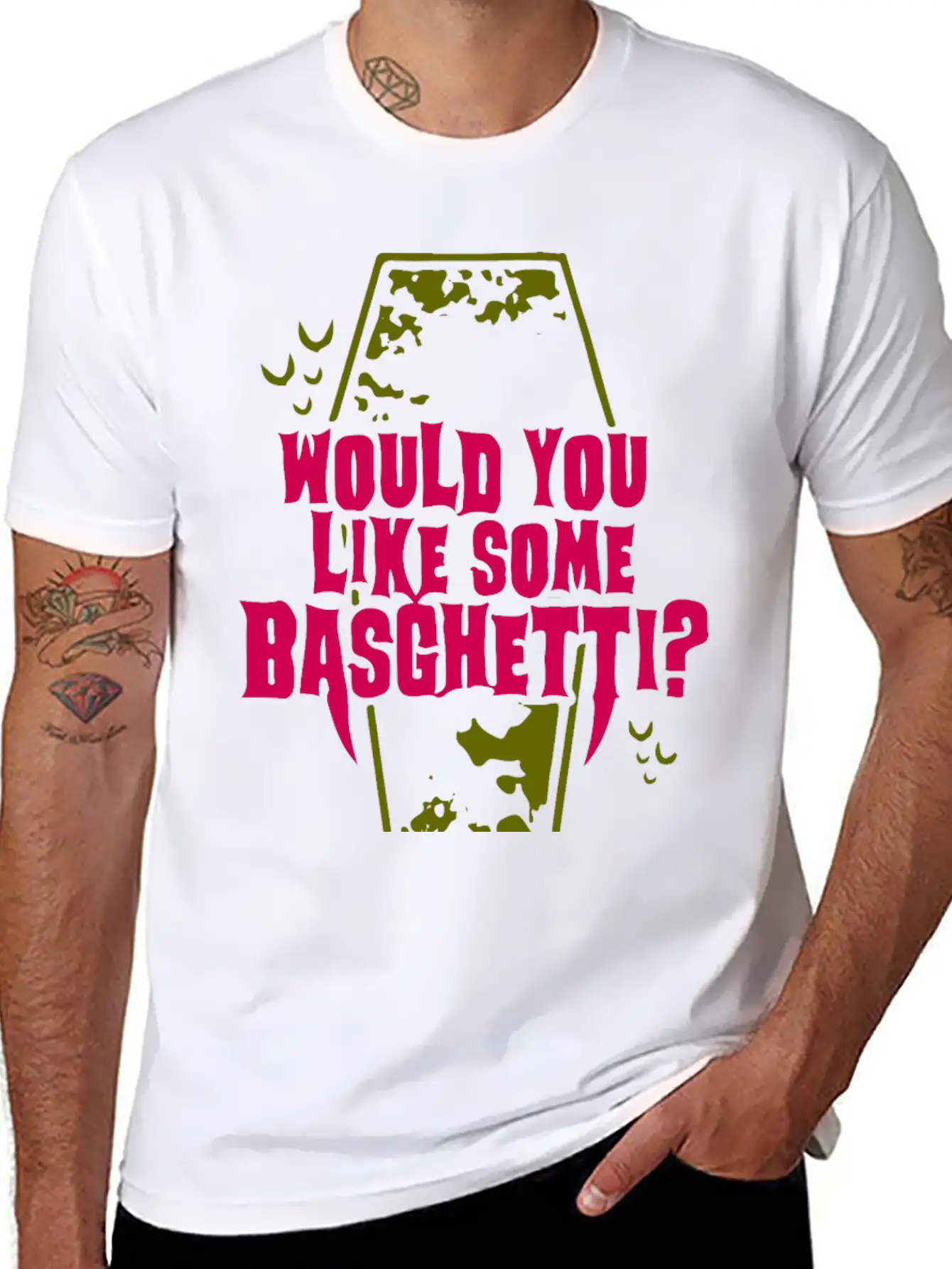 Basghetti Funny Goth Vampire Quote Unisex Casual T-Shirt – Clean Design For Daily Comfort