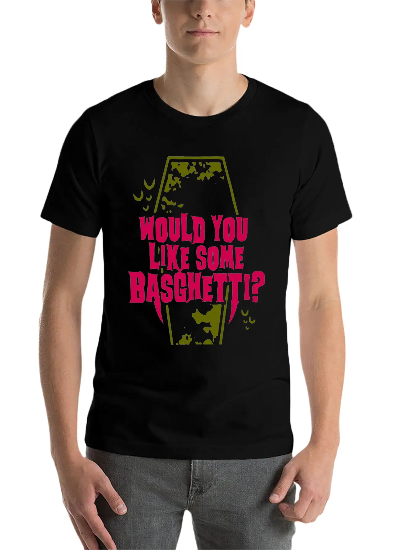 Basghetti Funny Goth Vampire Quote Unisex Casual T-Shirt – Clean Design For Daily Comfort