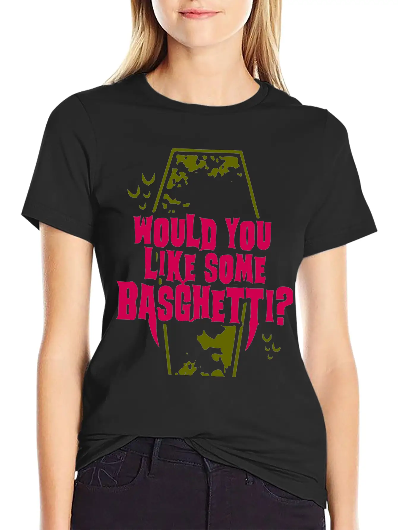 Basghetti Funny Goth Vampire Quote Unisex Casual T-Shirt – Clean Design For Daily Comfort