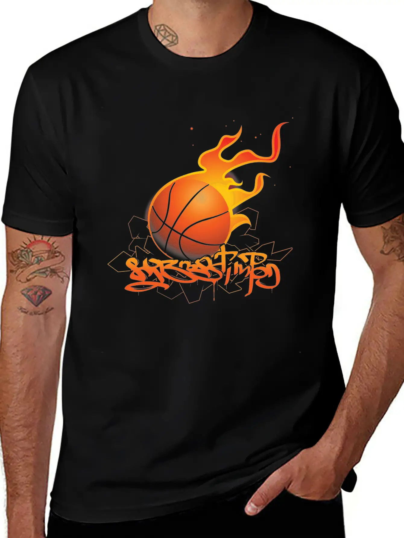Basket Ball Style Lightweight Cotton T-Shirt – Daily Comfort Graphic Shirt