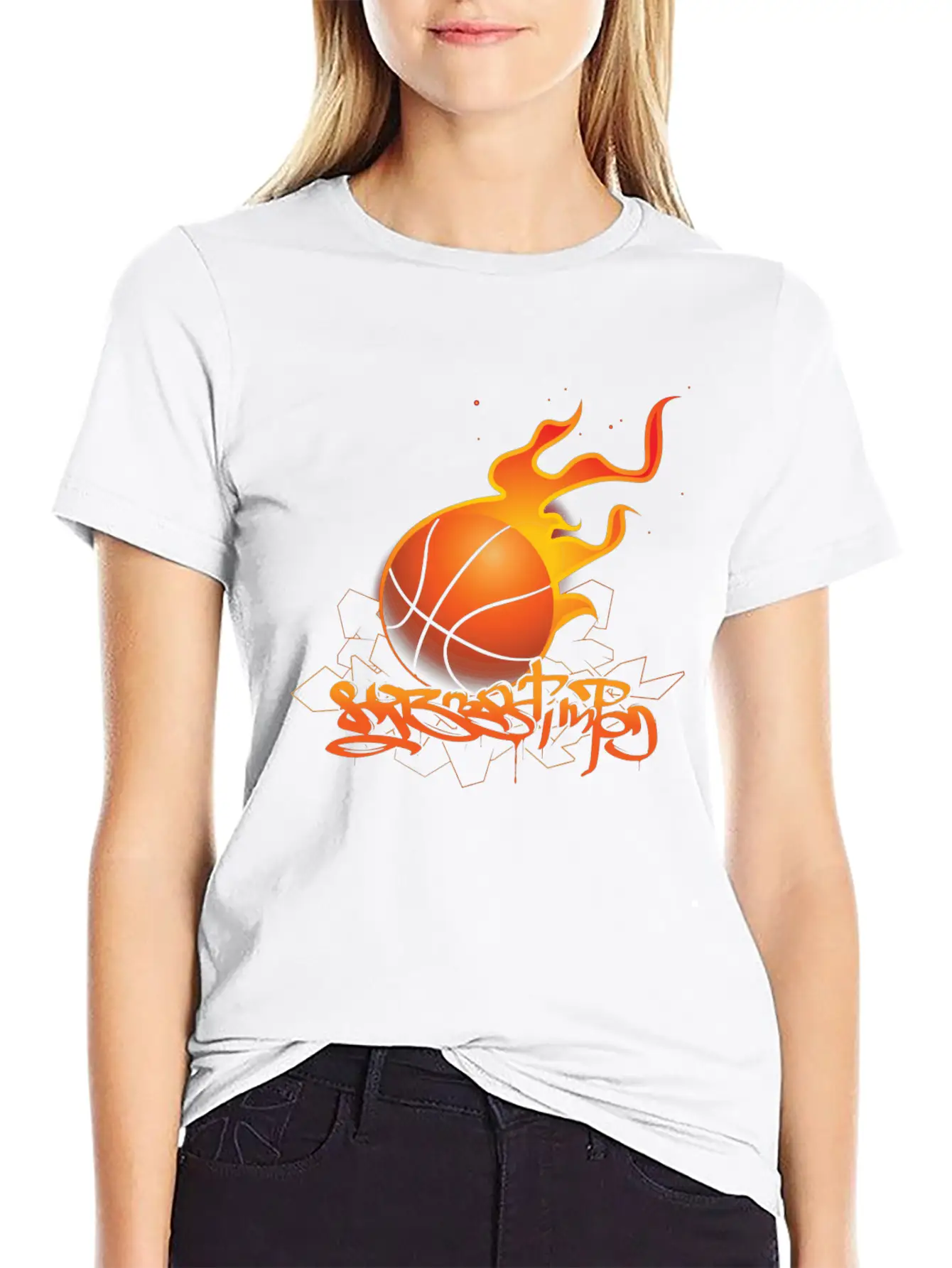 Basket Ball Style Lightweight Cotton T-Shirt – Daily Comfort Graphic Shirt