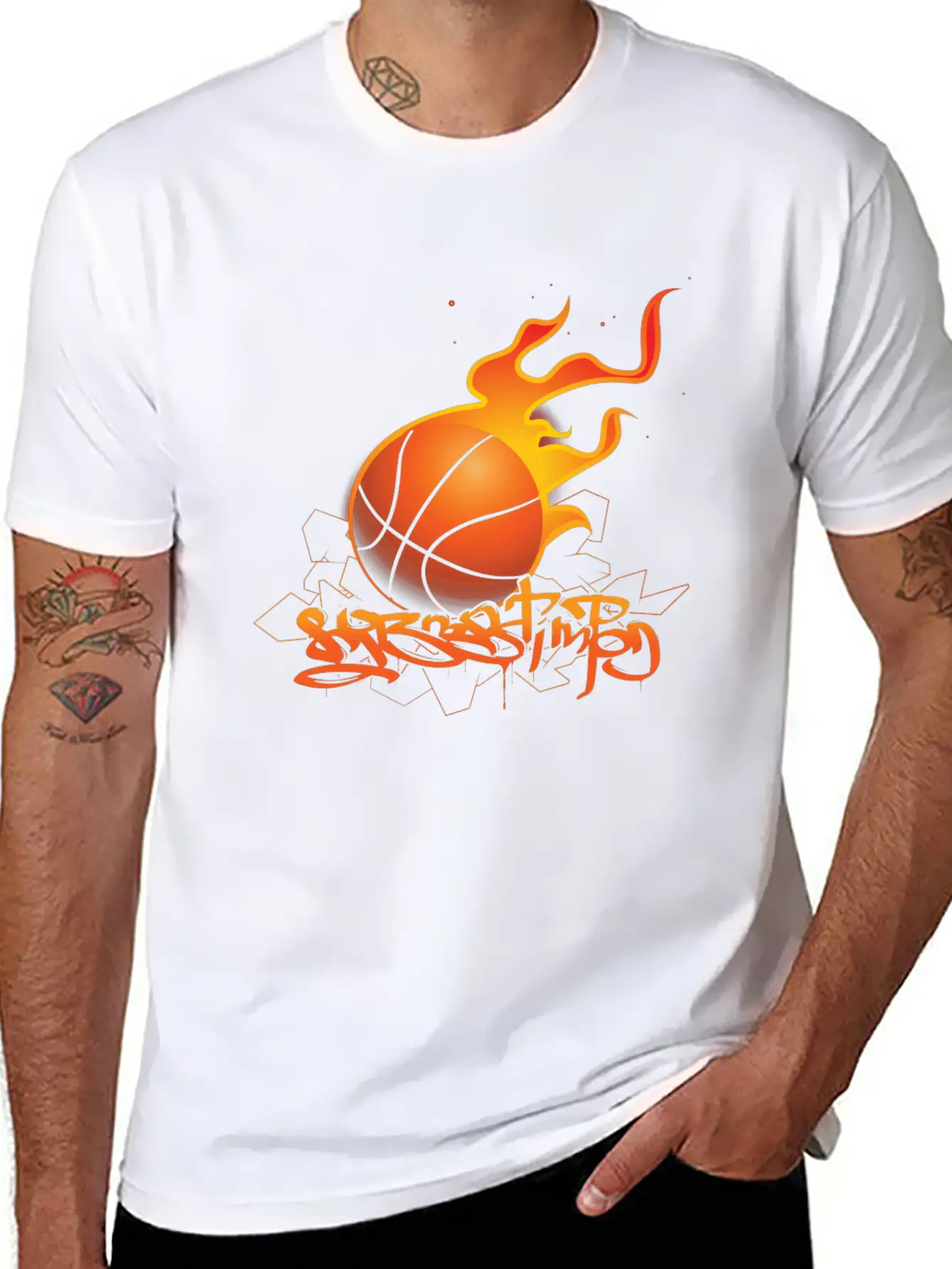 Basket Ball Style Lightweight Cotton T-Shirt – Daily Comfort Graphic Shirt