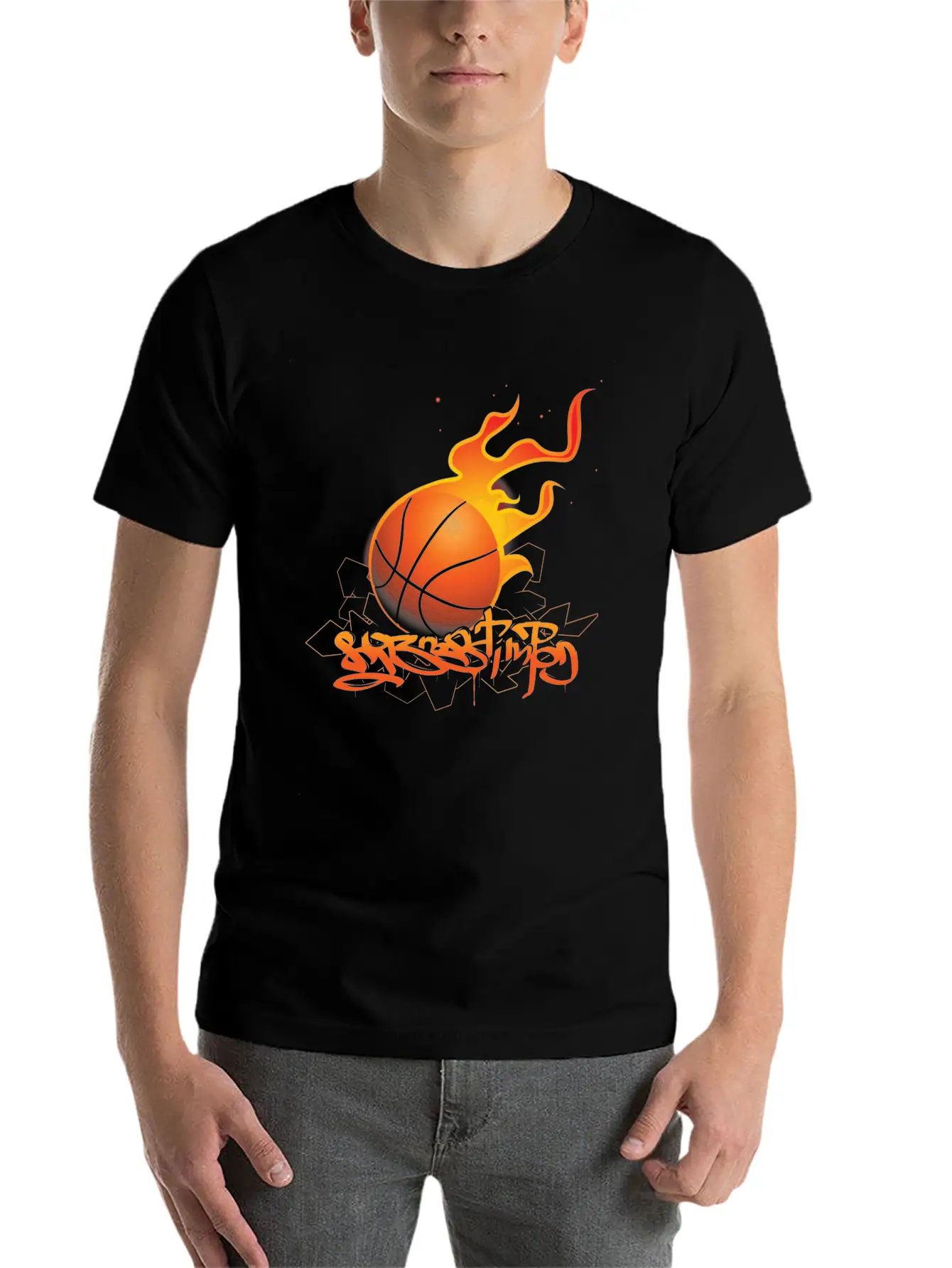 Basket Ball Style Lightweight Cotton T-Shirt – Daily Comfort Graphic Shirt