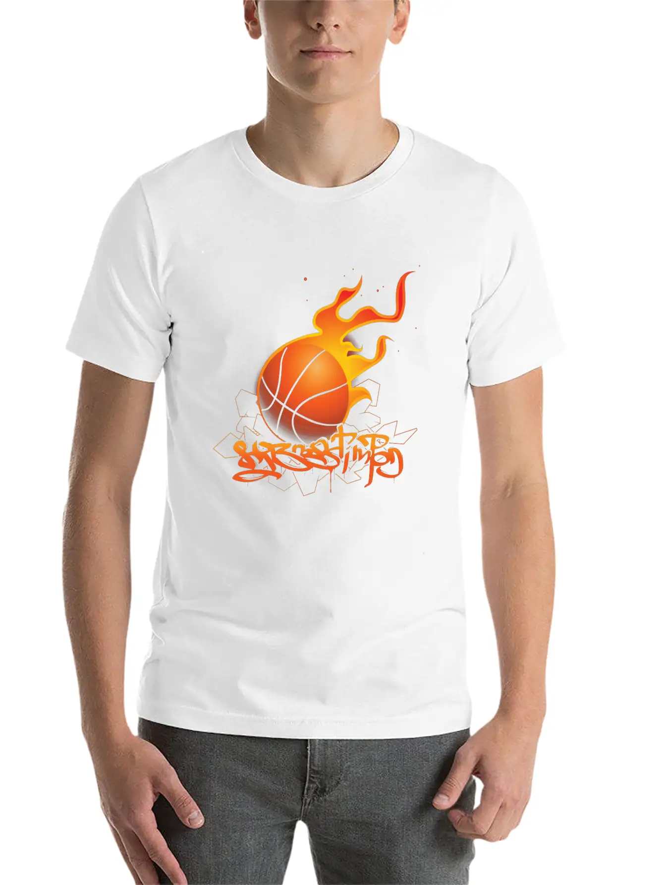 Basket Ball Style Lightweight Cotton T-Shirt – Daily Comfort Graphic Shirt