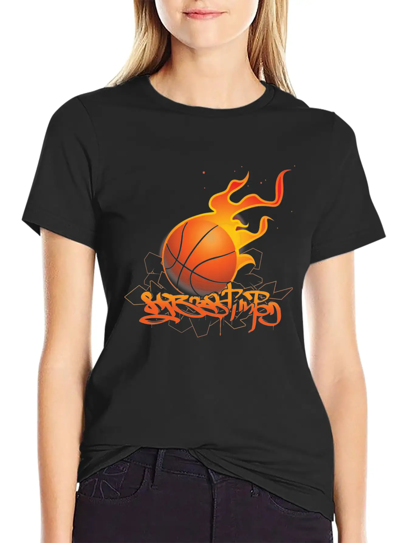 Basket Ball Style Lightweight Cotton T-Shirt – Daily Comfort Graphic Shirt