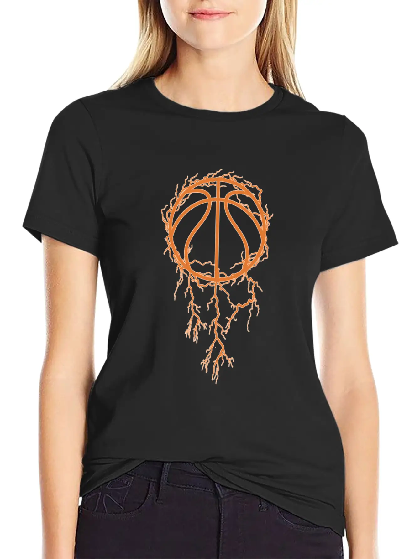 Basketball Baller Thunder Lightweight Cotton T-Shirt – Daily Comfort Graphic Shirt